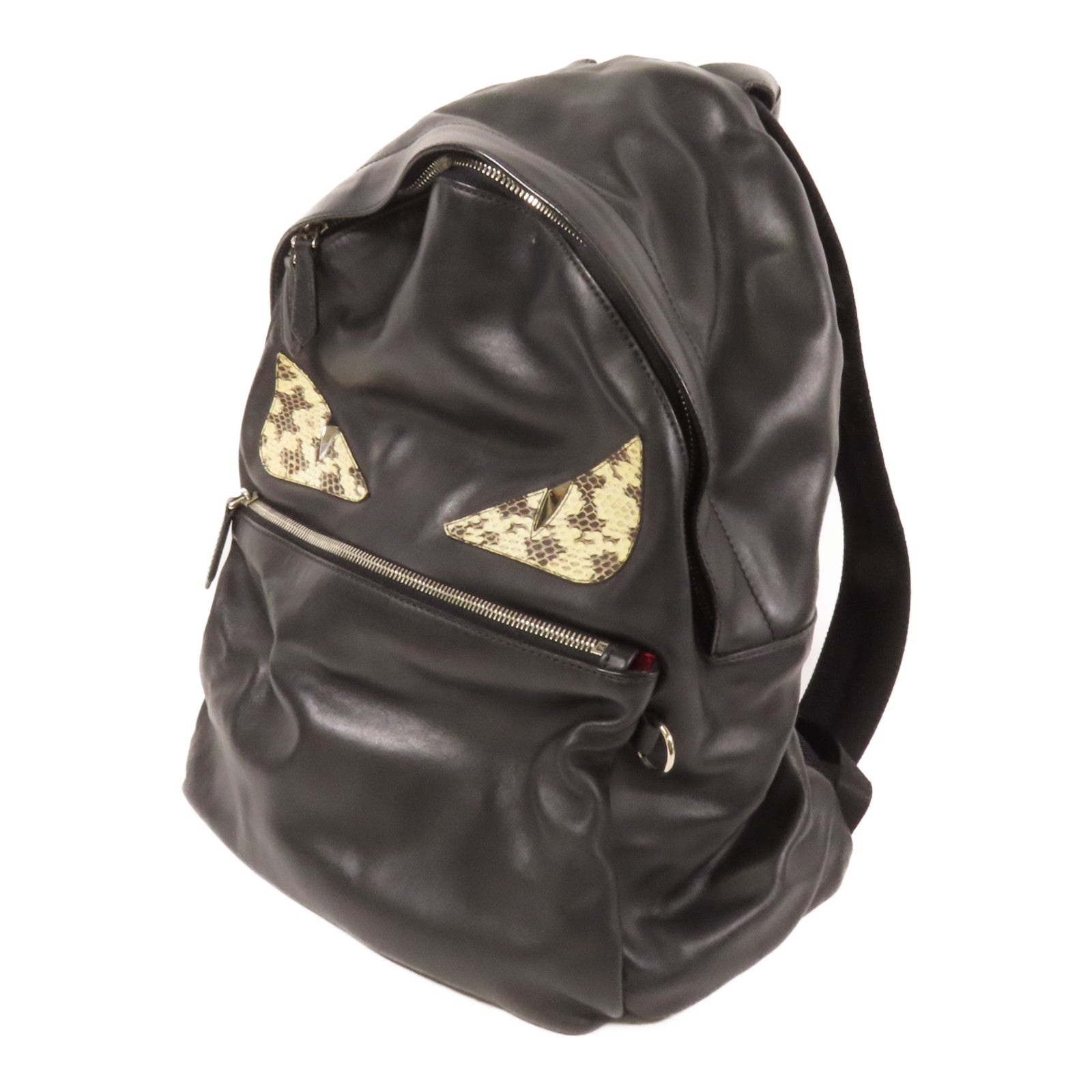 FENDI 牛皮皮革Backpack銀扣背包