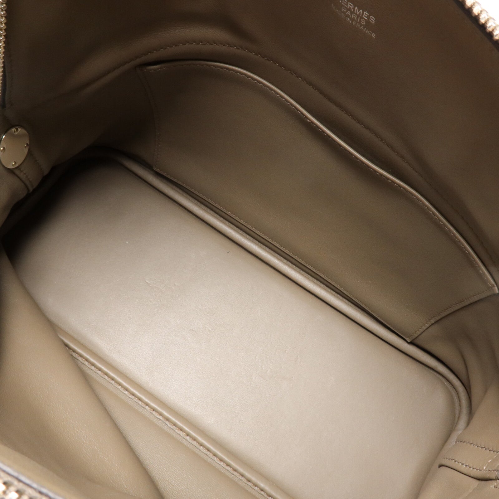 HERMES Clemence皮革Bolide 31手挽袋Etain