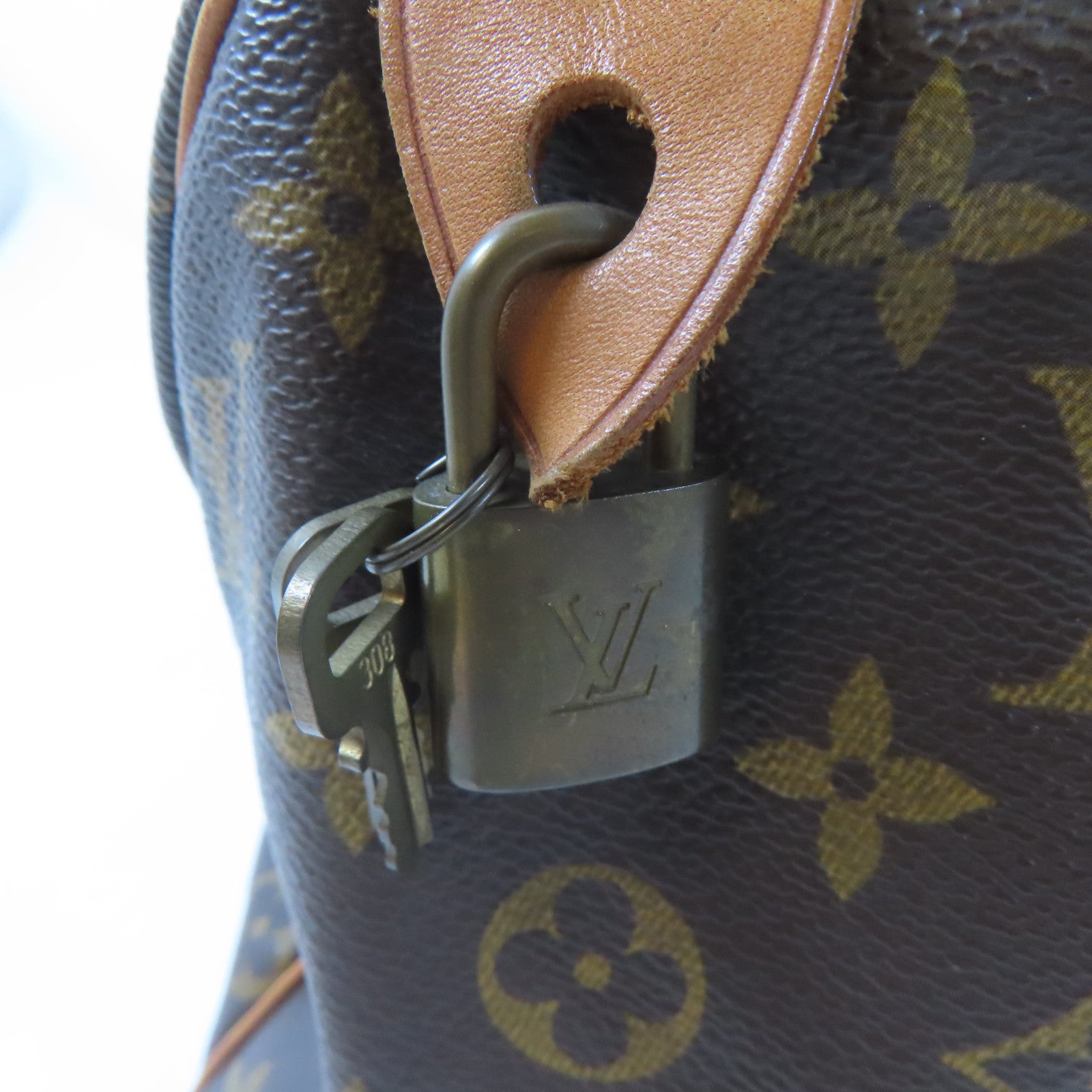 LOUIS VUITTON Monogram Speedy 25金扣手挽袋啡色