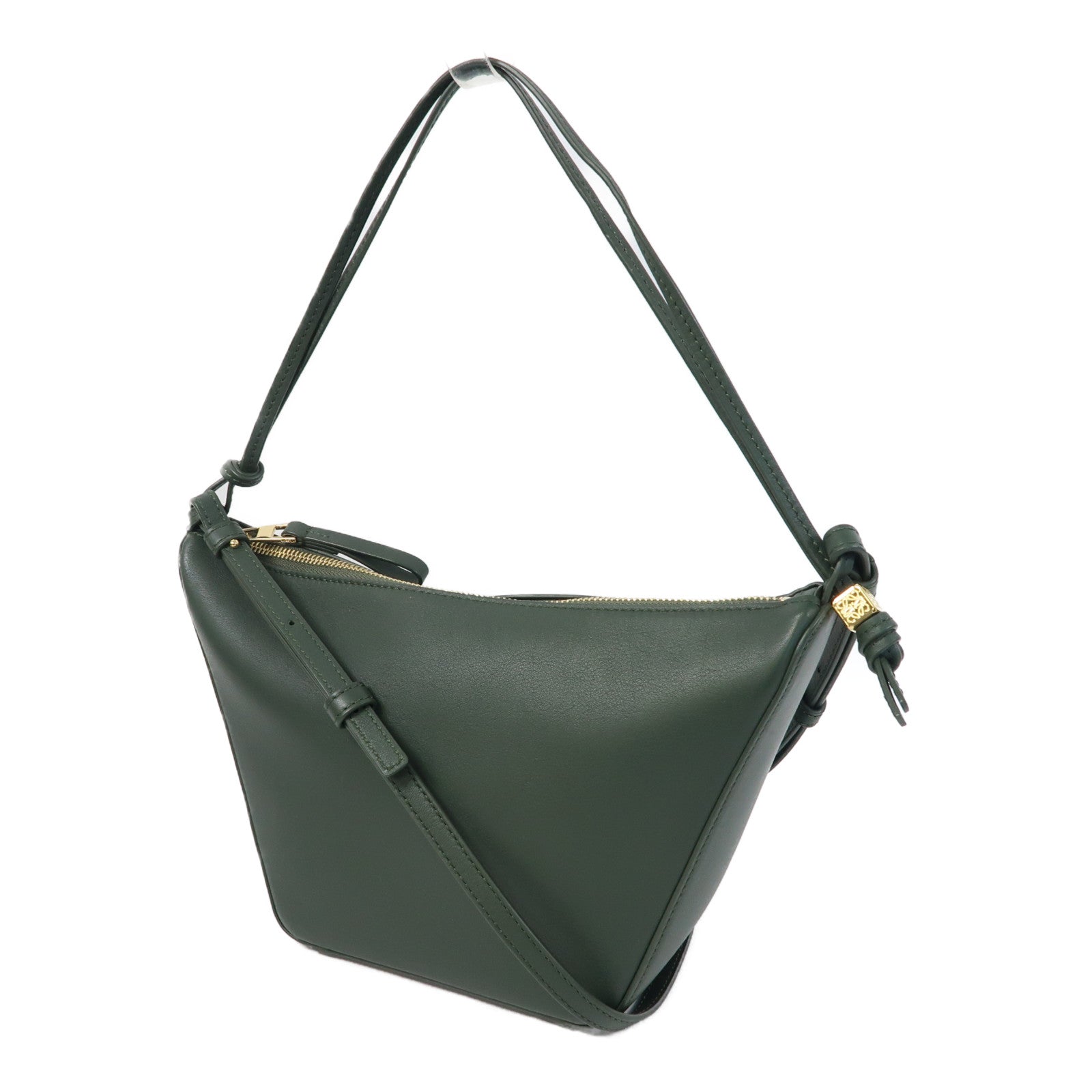 LOEWE 牛皮皮革Mini Hammock Hobo金扣肩背袋綠色