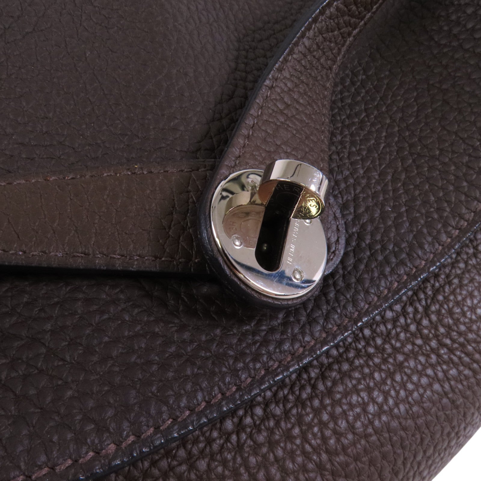 HERMES Clemence皮革Lindy 34銀扣肩背袋