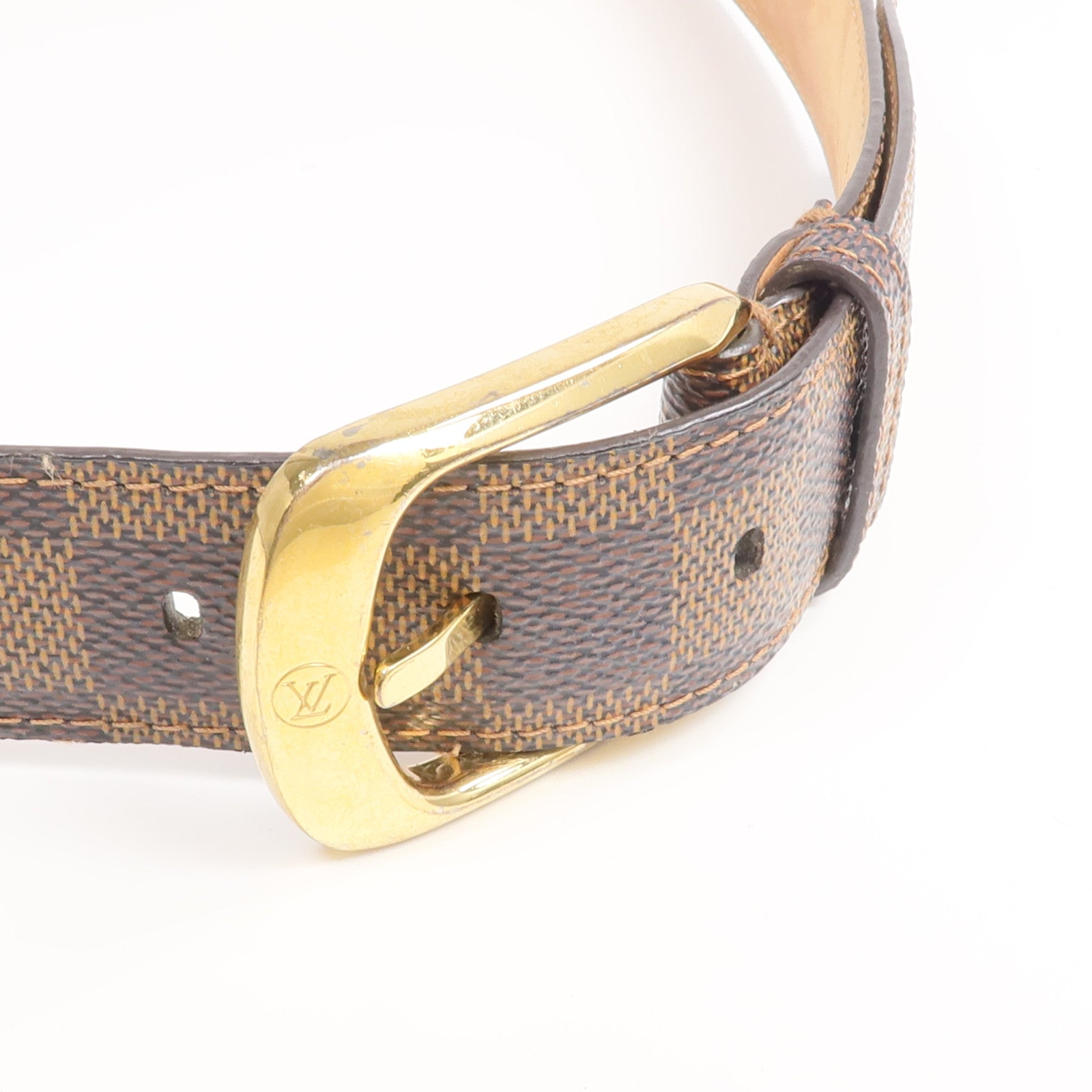LOUIS VUITTON Damier Ceinture Ellipse Belt金扣皮帶
