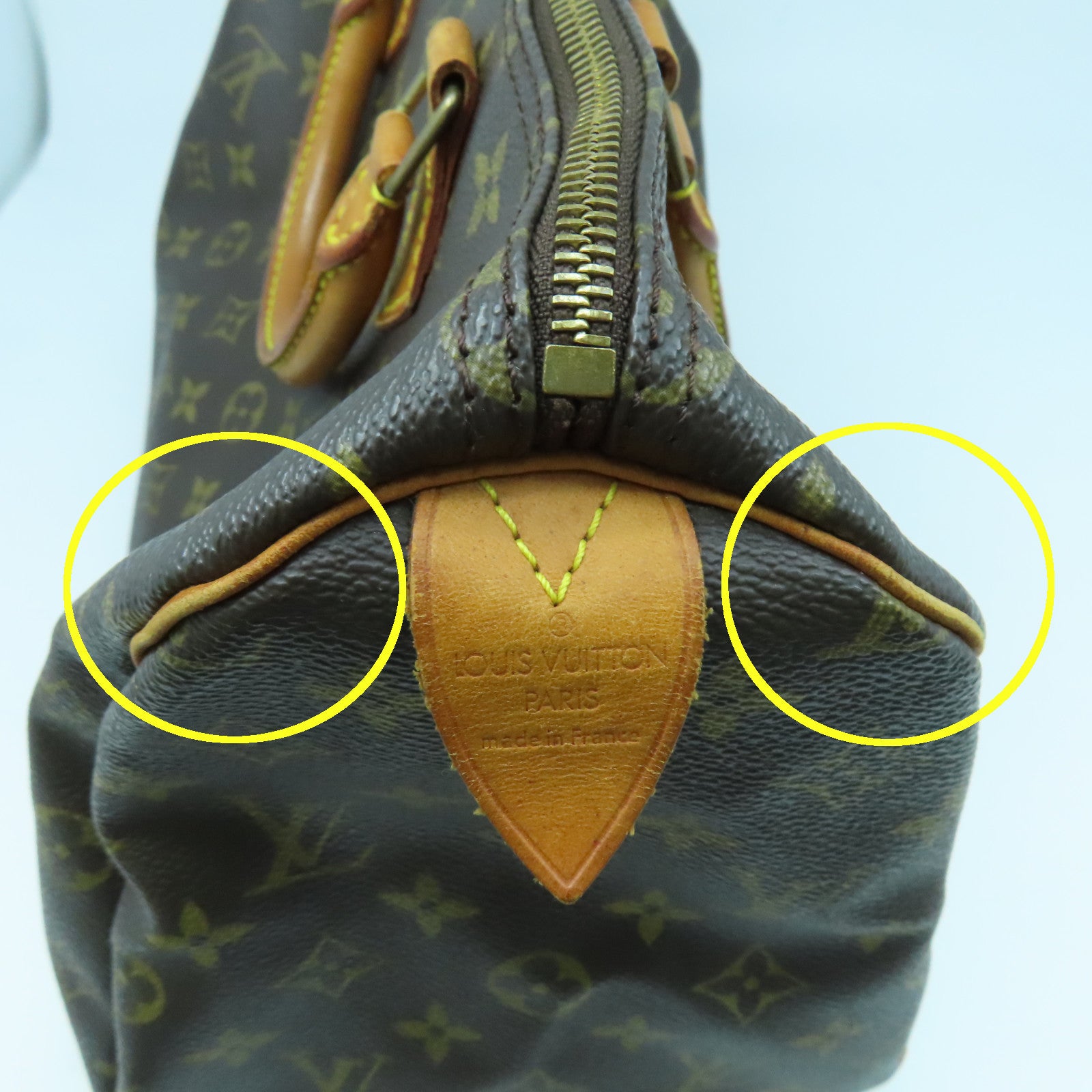 LOUIS VUITTON Monogram Speedy 35金扣手挽袋啡色