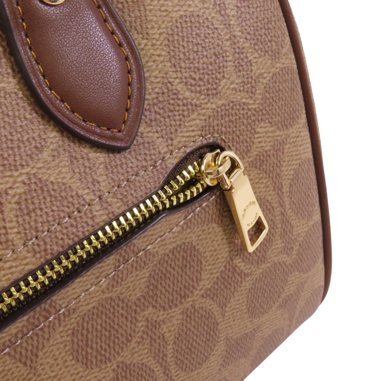 COACH 塗層帆布2Way Shoulder Bag金扣手挽肩背兩用袋