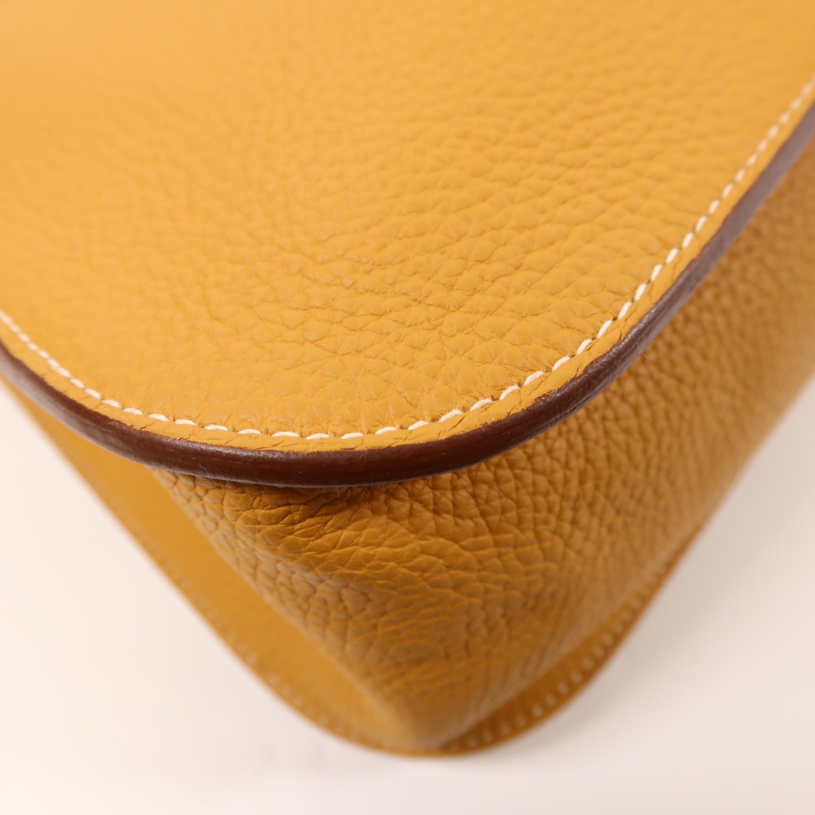 HERMES Clemence皮革Halzan 31銀扣手挽肩背兩用袋Natural Sable