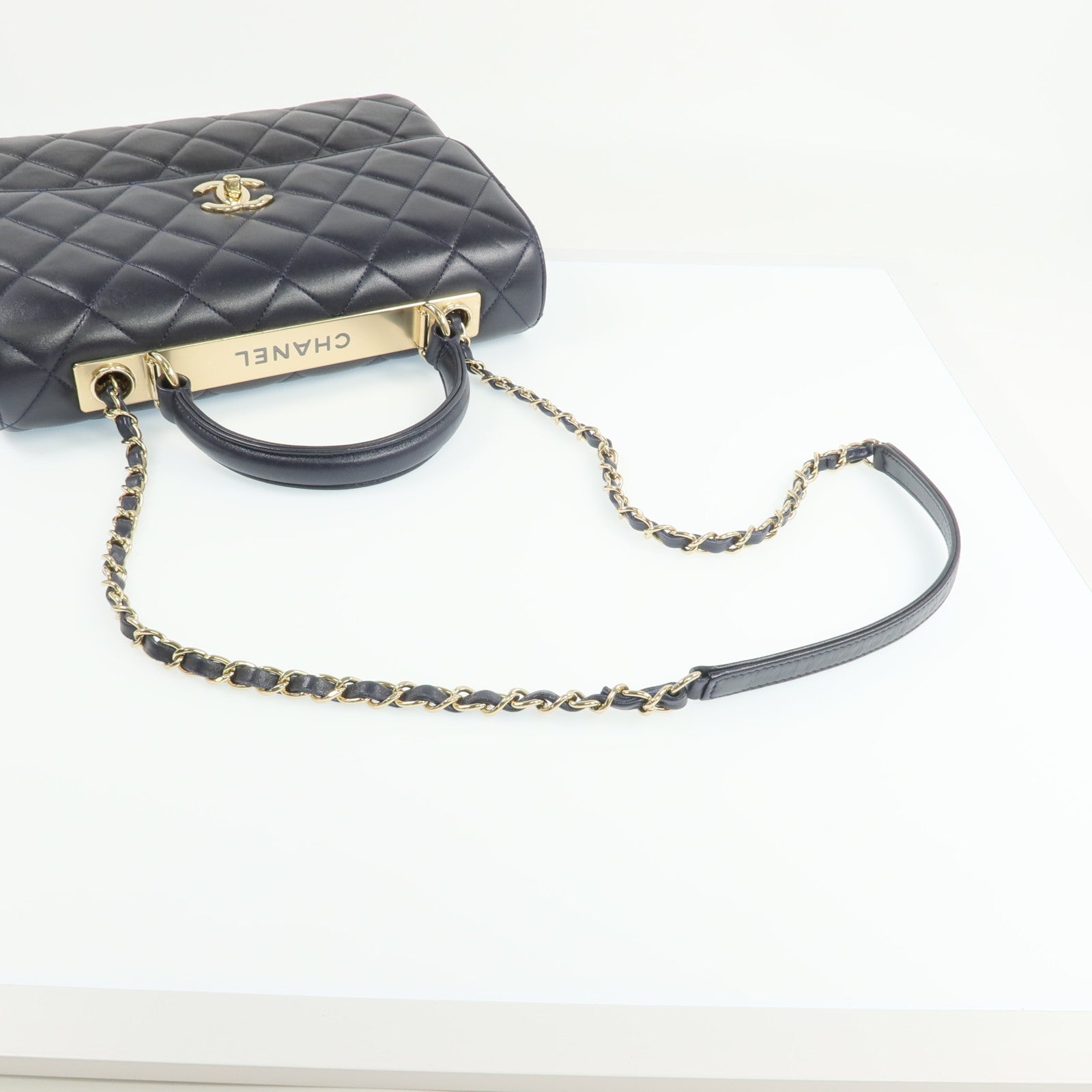 CHANEL 羊皮皮革Trendy CC金扣鏈帶肩背袋