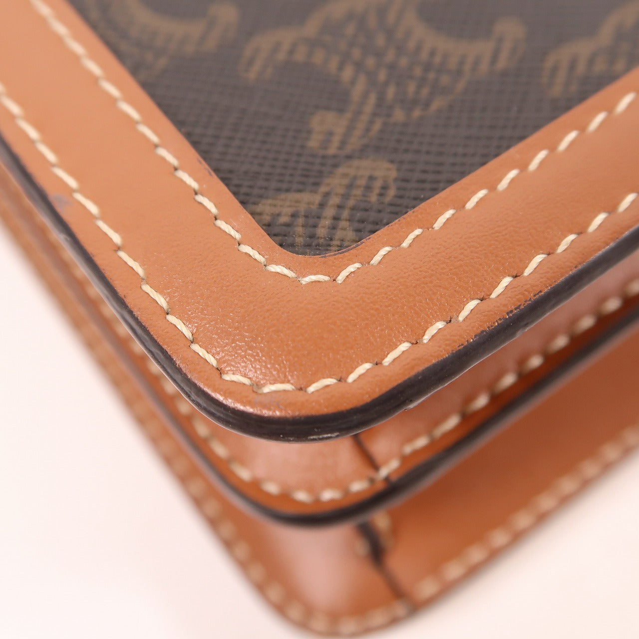 CELINE 塗層帆布/皮革Shoulder Bag金扣肩背袋