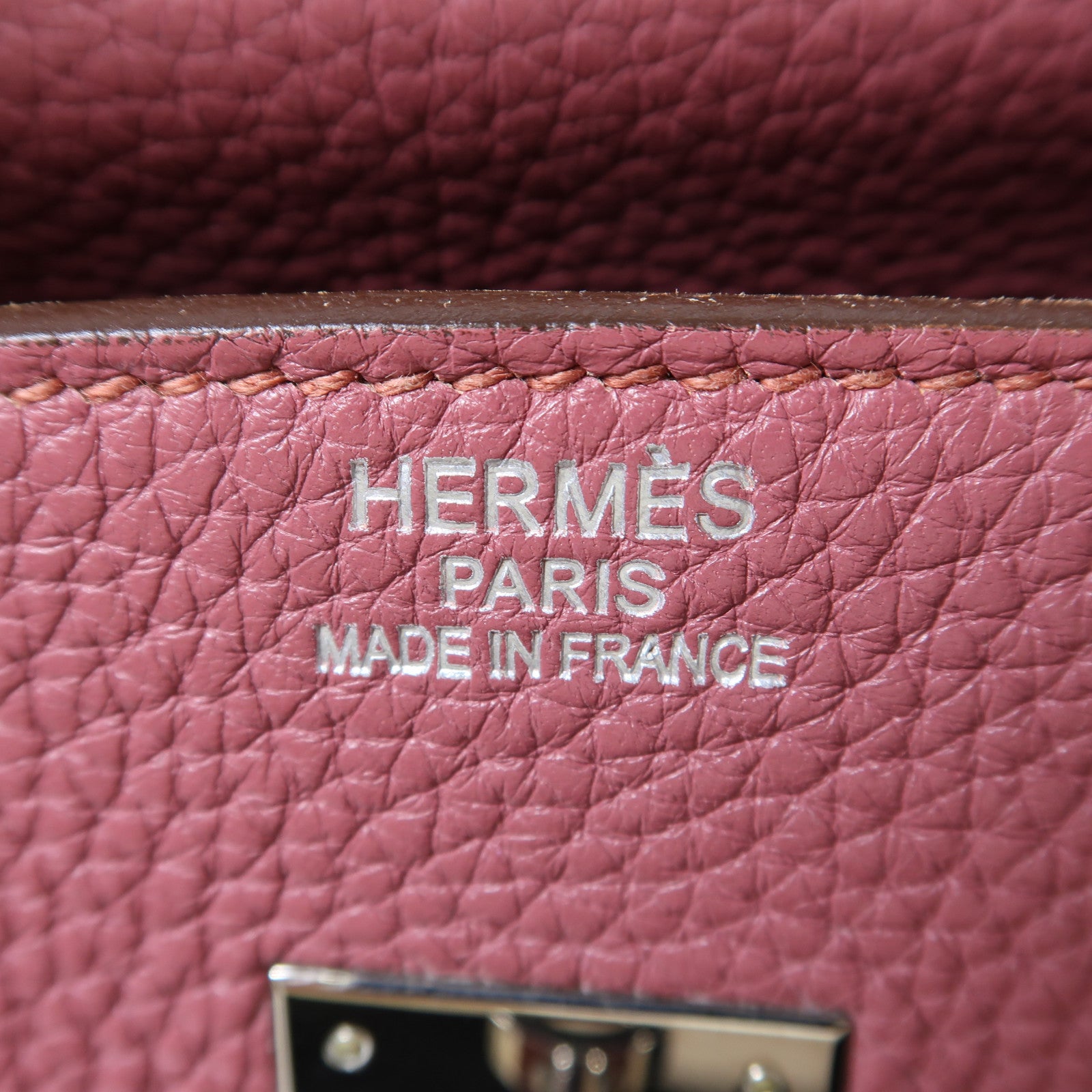HERMES Togo皮革Birkin 35銀扣手挽袋Bois De Rose粉紅色