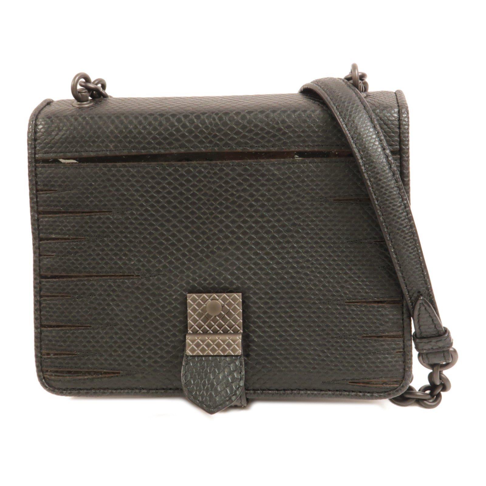 BOTTEGA VENETA 蜥蜴皮革/蛇皮皮革/羊皮皮革Chain Shoulder肩背袋