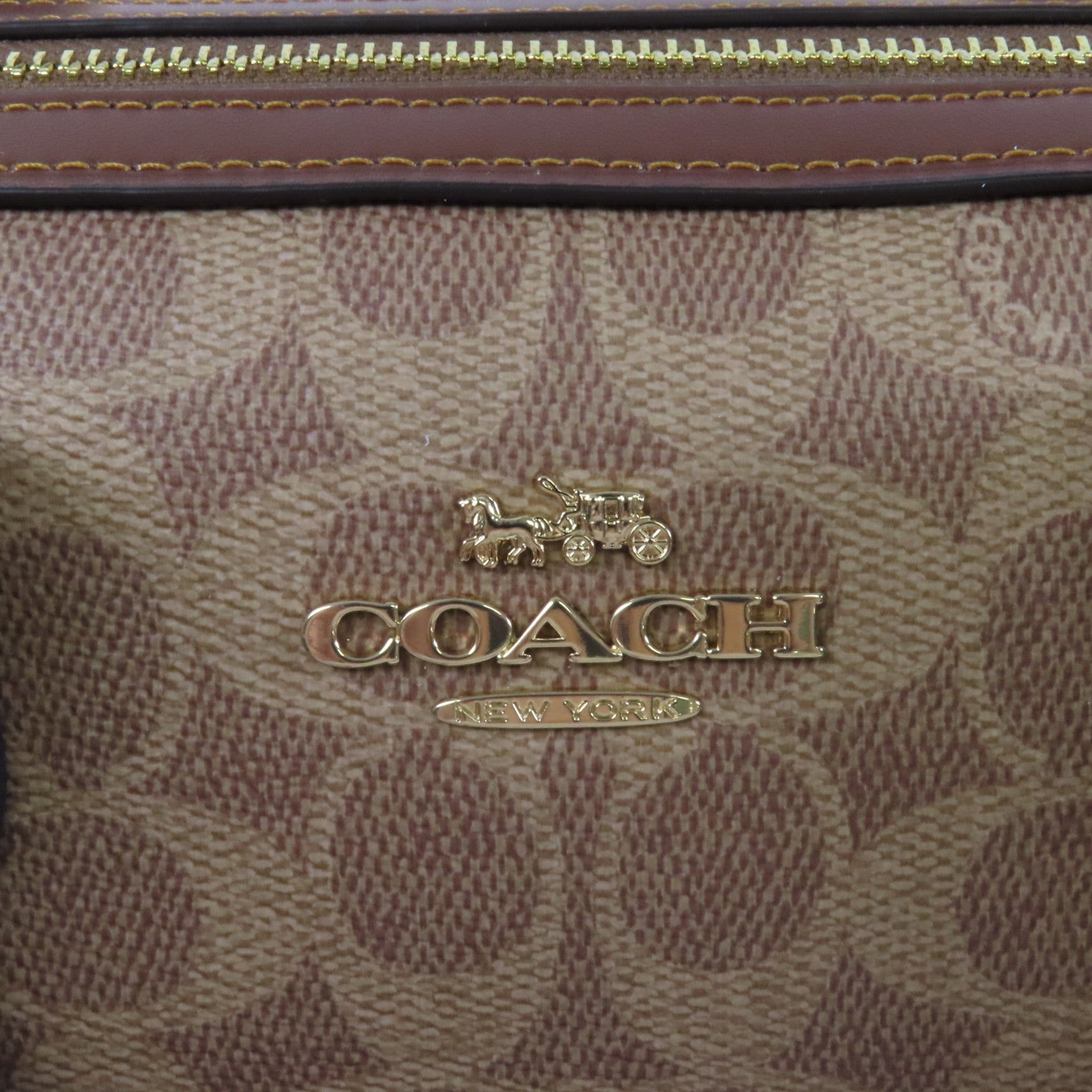 COACH 塗層帆布2Way Shoulder Bag金扣手挽肩背兩用袋