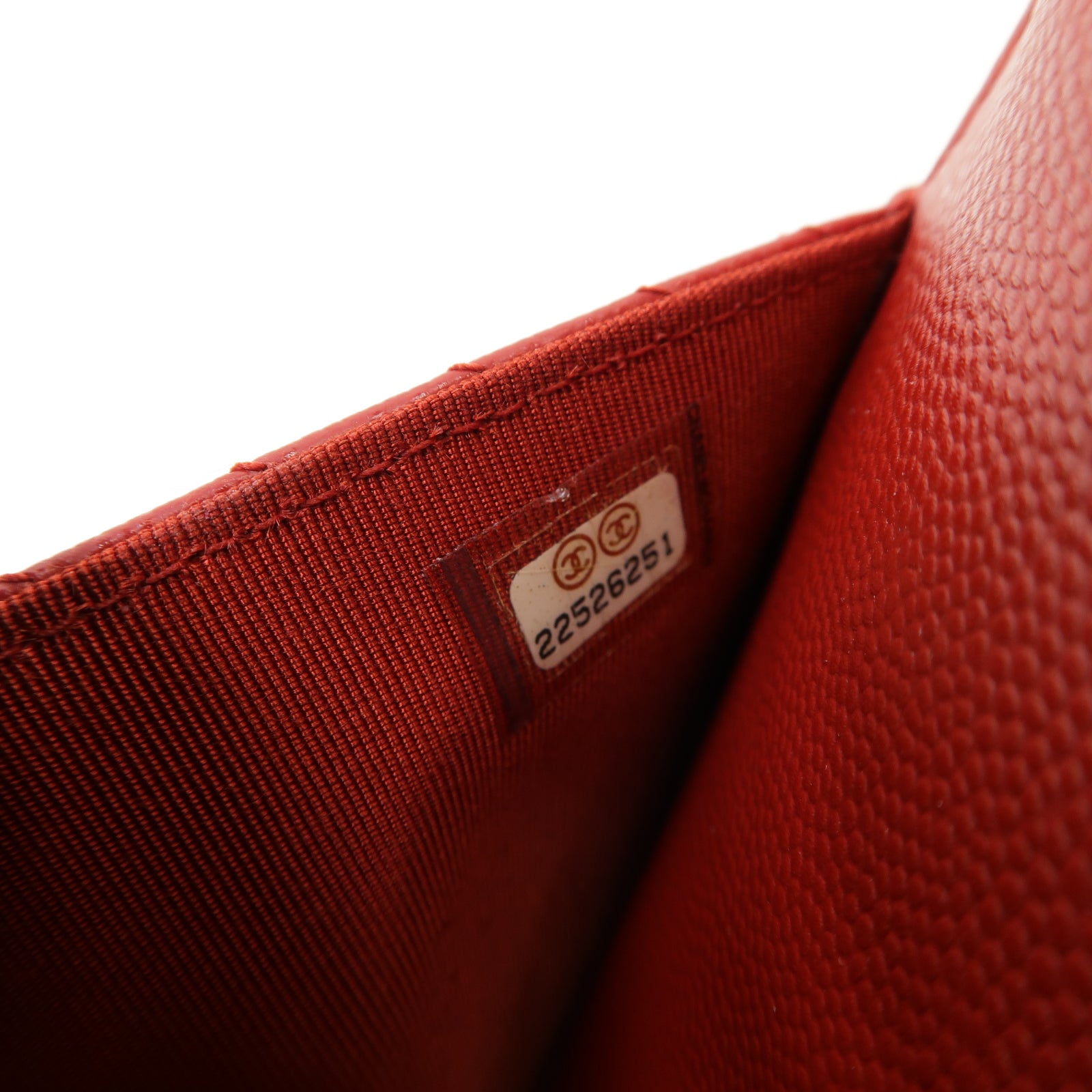 CHANEL 【激減優惠】斜紋牛皮皮革Wallet On Chain Shoulder Bag銀扣肩背袋紅色
