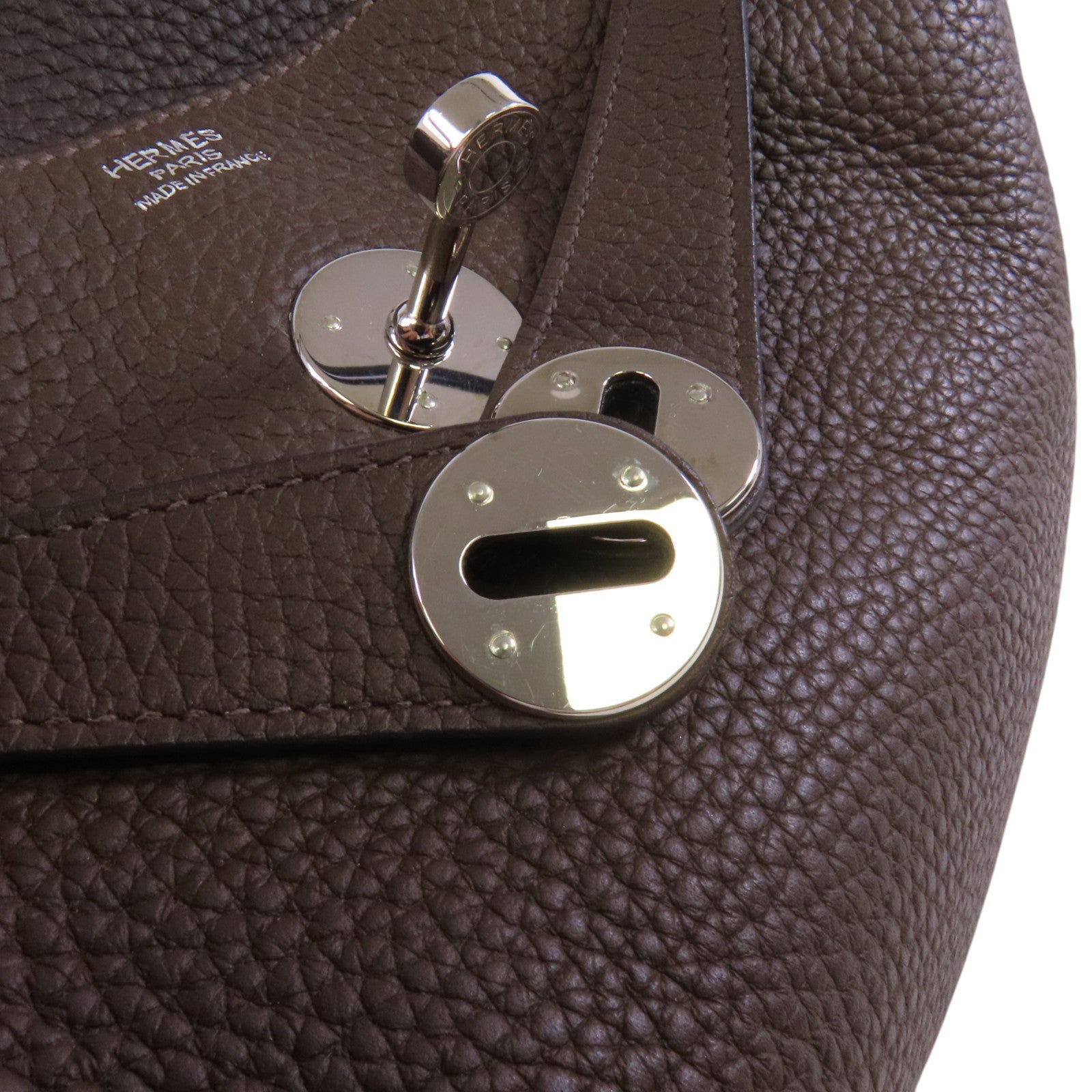 HERMES Clemence皮革Lindy 34銀扣肩背袋