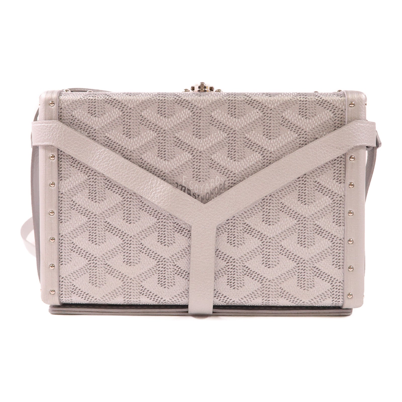 GOYARD (PRICE DOWN) SHW Minaudiere Trunk Bag Shoulder Bag PVC Coated Canvas Silver