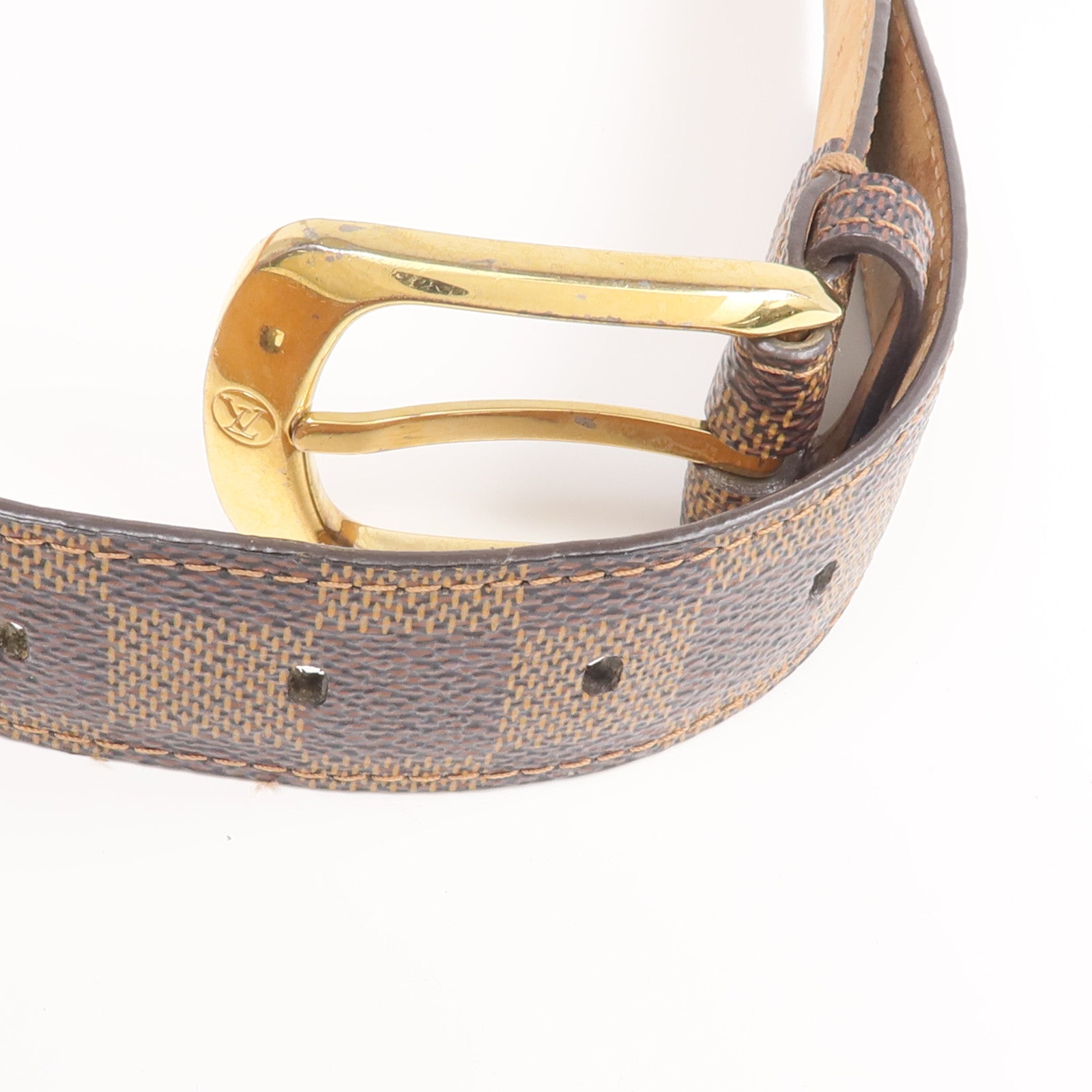 LOUIS VUITTON Damier Ceinture Ellipse Belt金扣皮帶