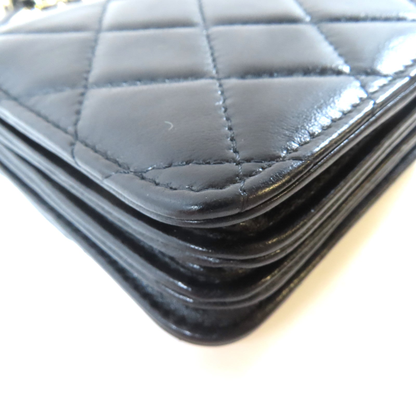 CHANEL 菱格羊皮皮革Mini Flap金扣鏈帶手挽肩背兩用袋黑色