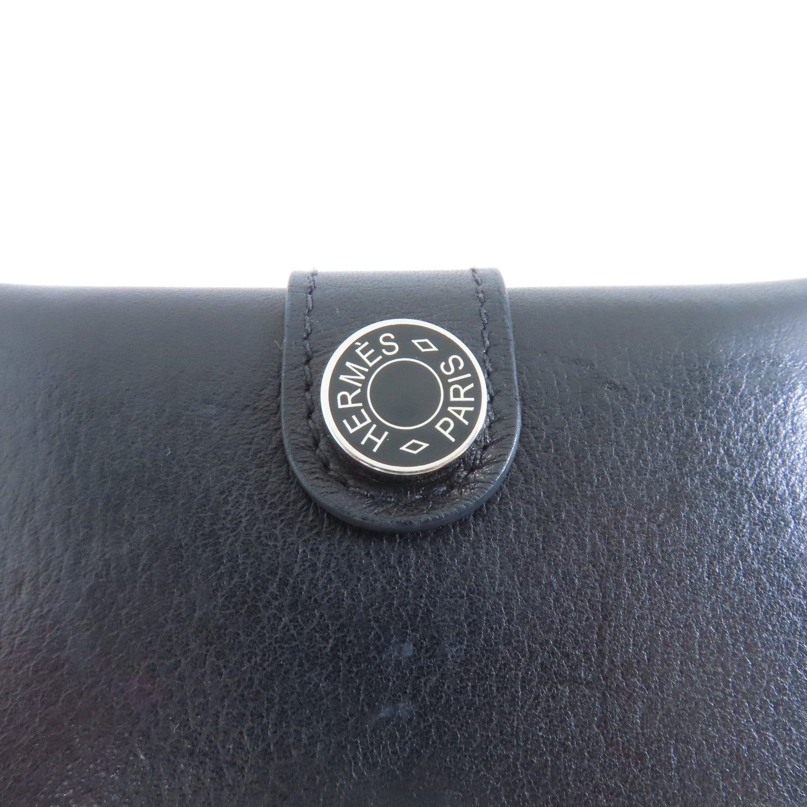 HERMES 牛皮皮革R.M.S Card Holder銀扣卡片套Noir/黑色