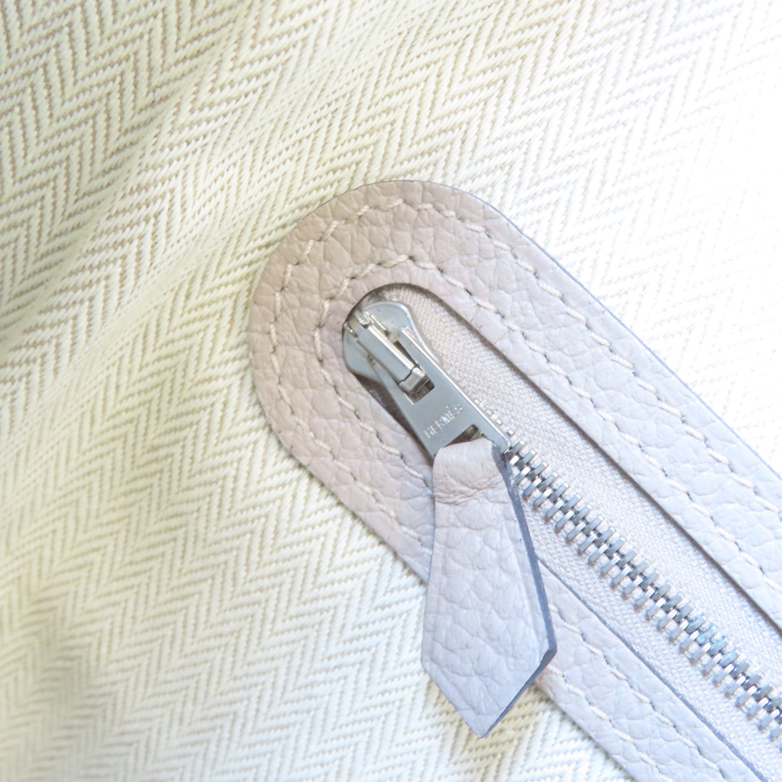 HERMES Country皮革Garden Party PM銀扣手挽袋Gris Tourterelle/淺灰色
