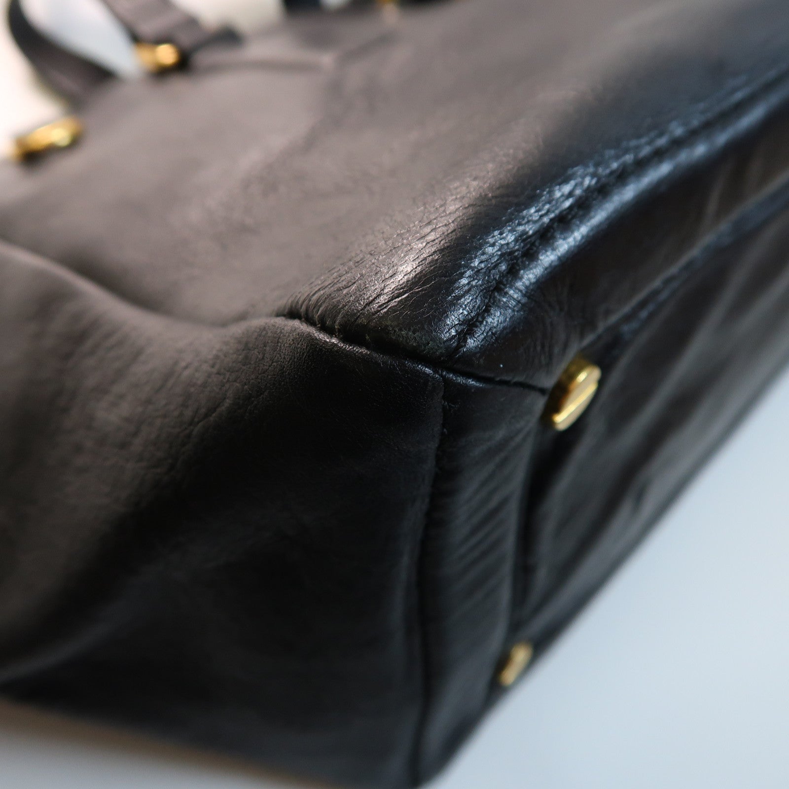 MARC BY MARC JACOBS 【激減優惠】牛皮皮革2 Way Bag金扣肩背袋黑色