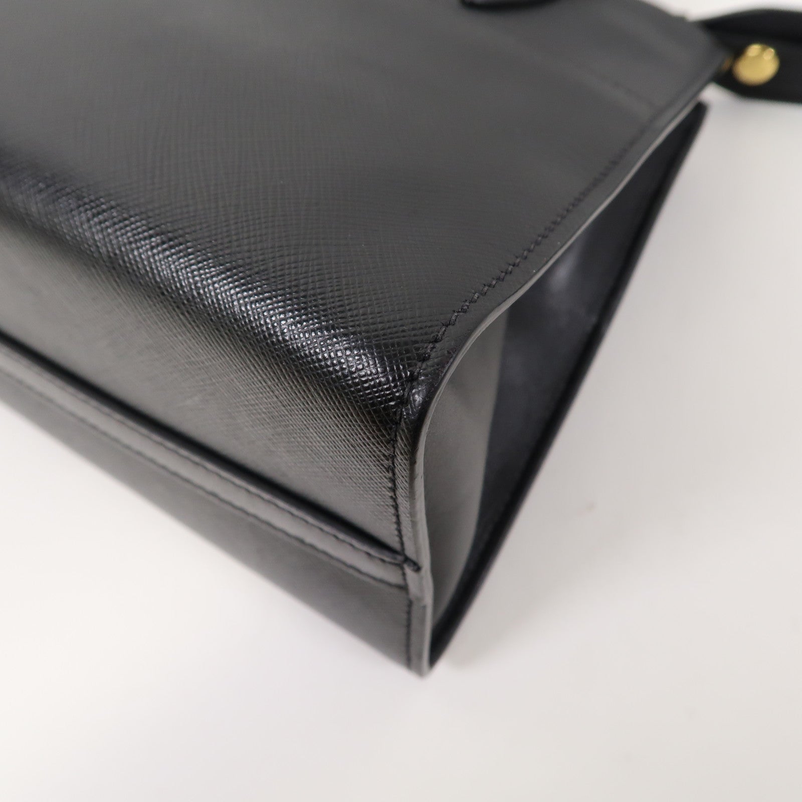 PRADA 【激減優惠】皮革2 Way Shoulder Bag金扣手挽肩背兩用袋黑色
