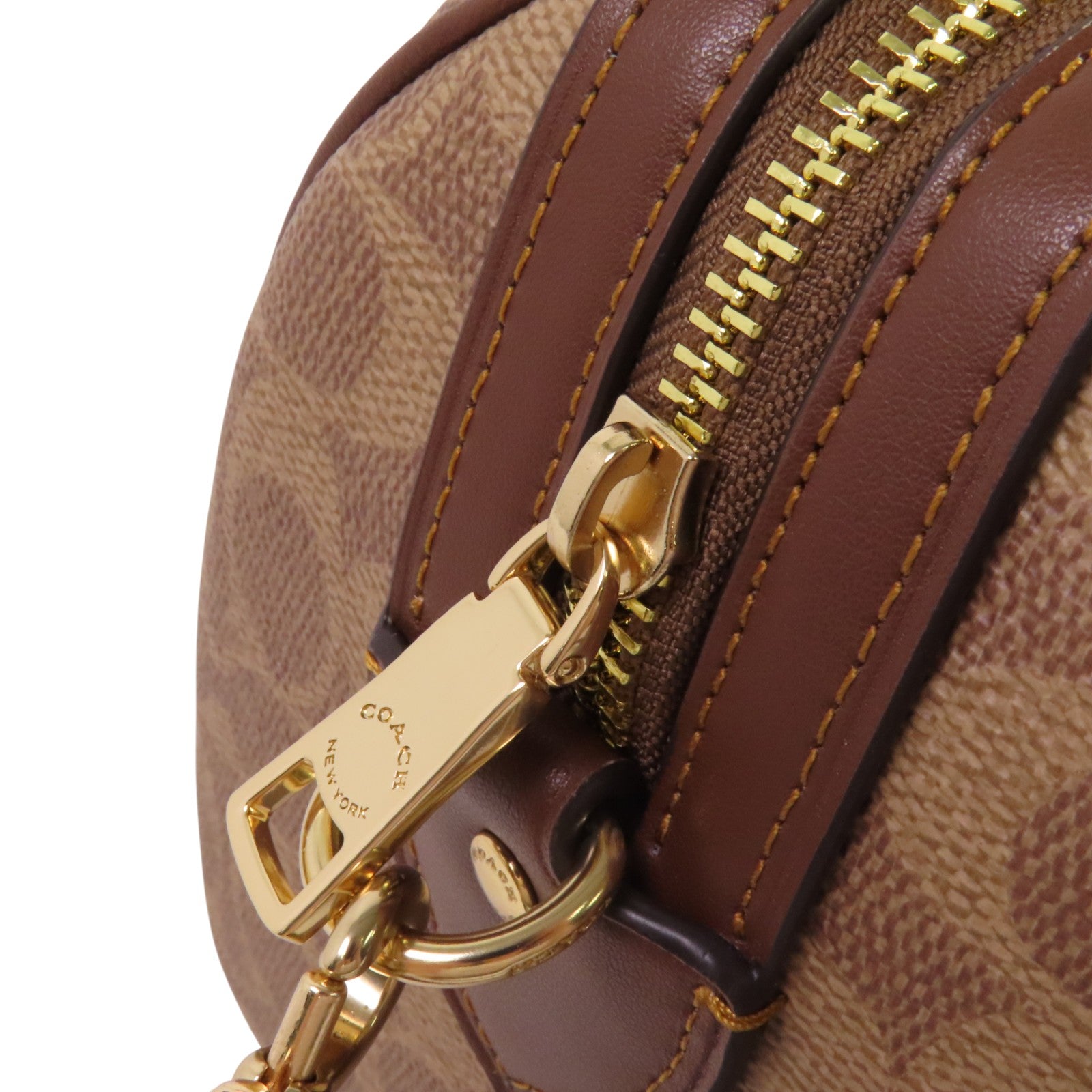 COACH 塗層帆布2Way Shoulder Bag金扣手挽肩背兩用袋