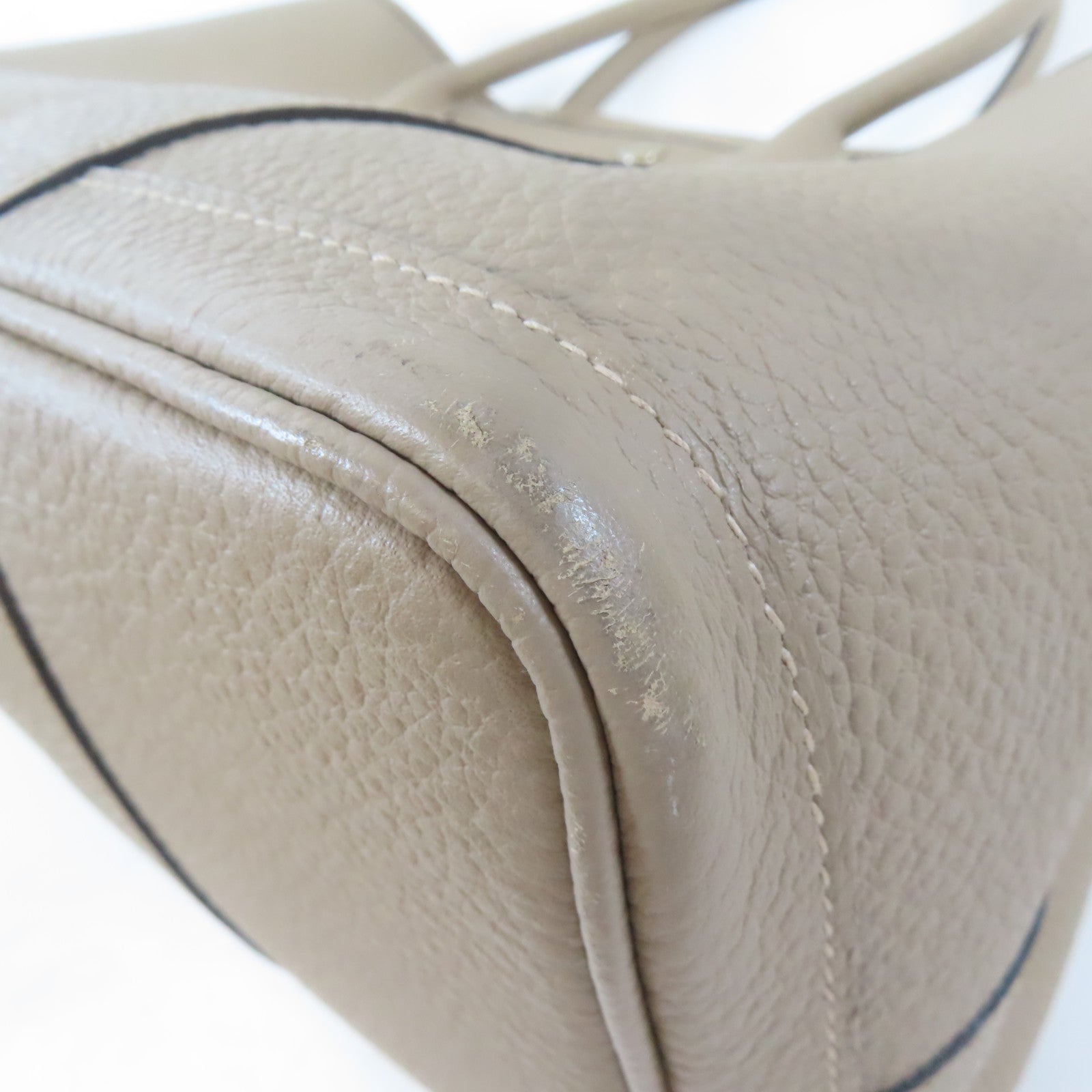 HERMES Country皮革Garden Party PM銀扣手挽袋Gris Tourterelle/淺灰色