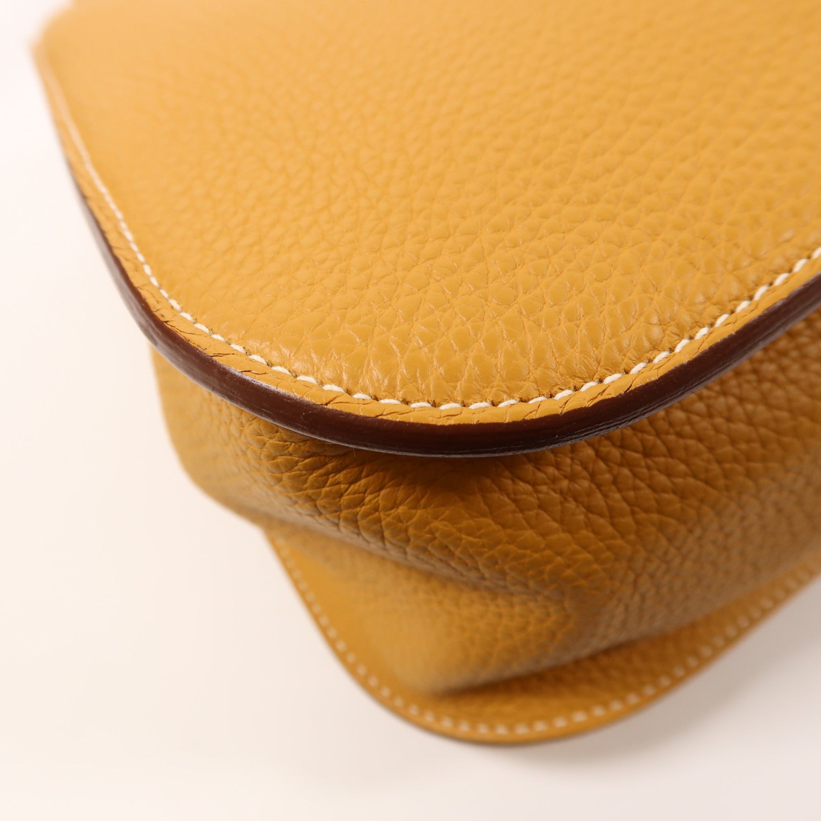 HERMES Clemence皮革Halzan 31銀扣手挽肩背兩用袋Natural Sable