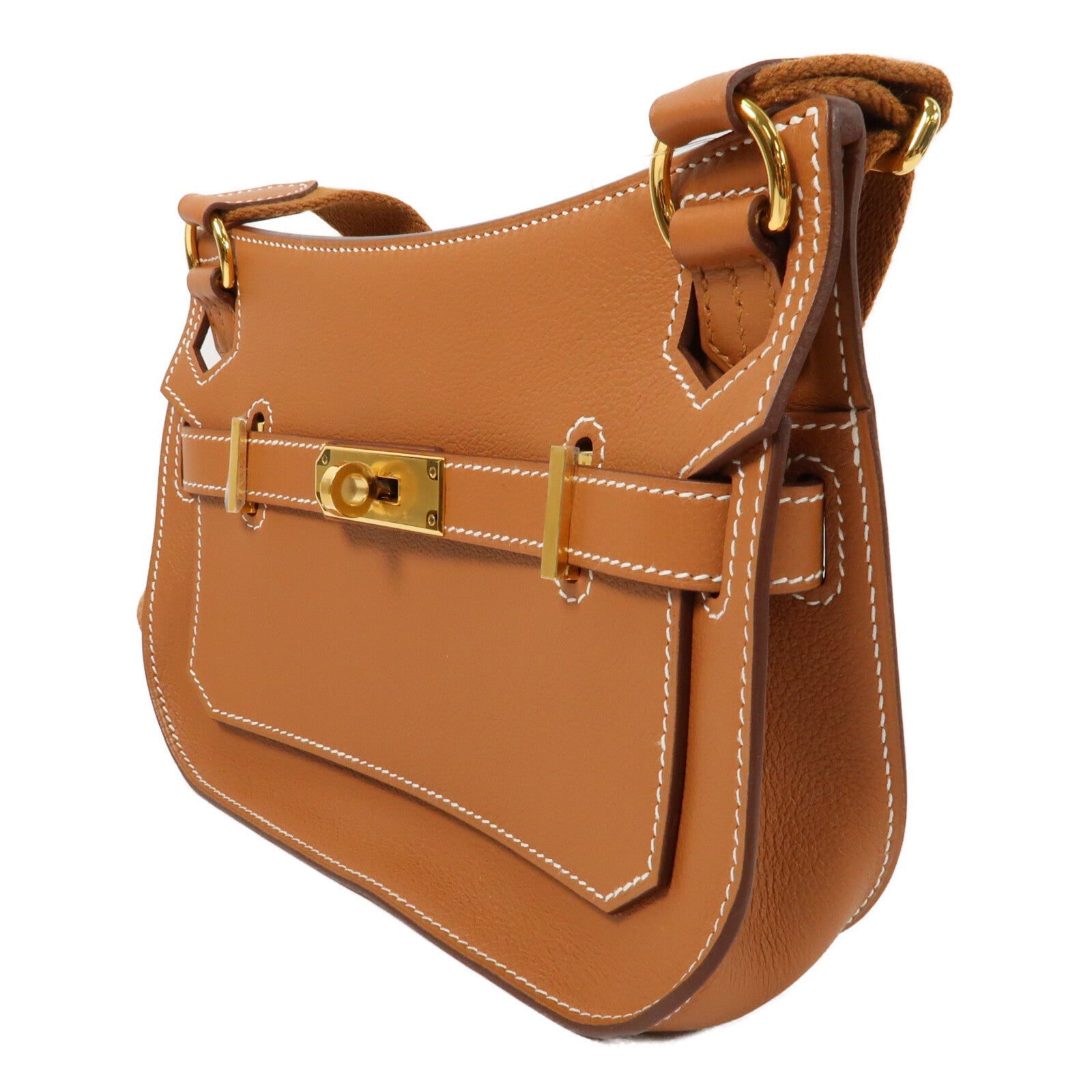 HERMES Evercolor皮革Mini Jypsiere金扣肩背袋Gold