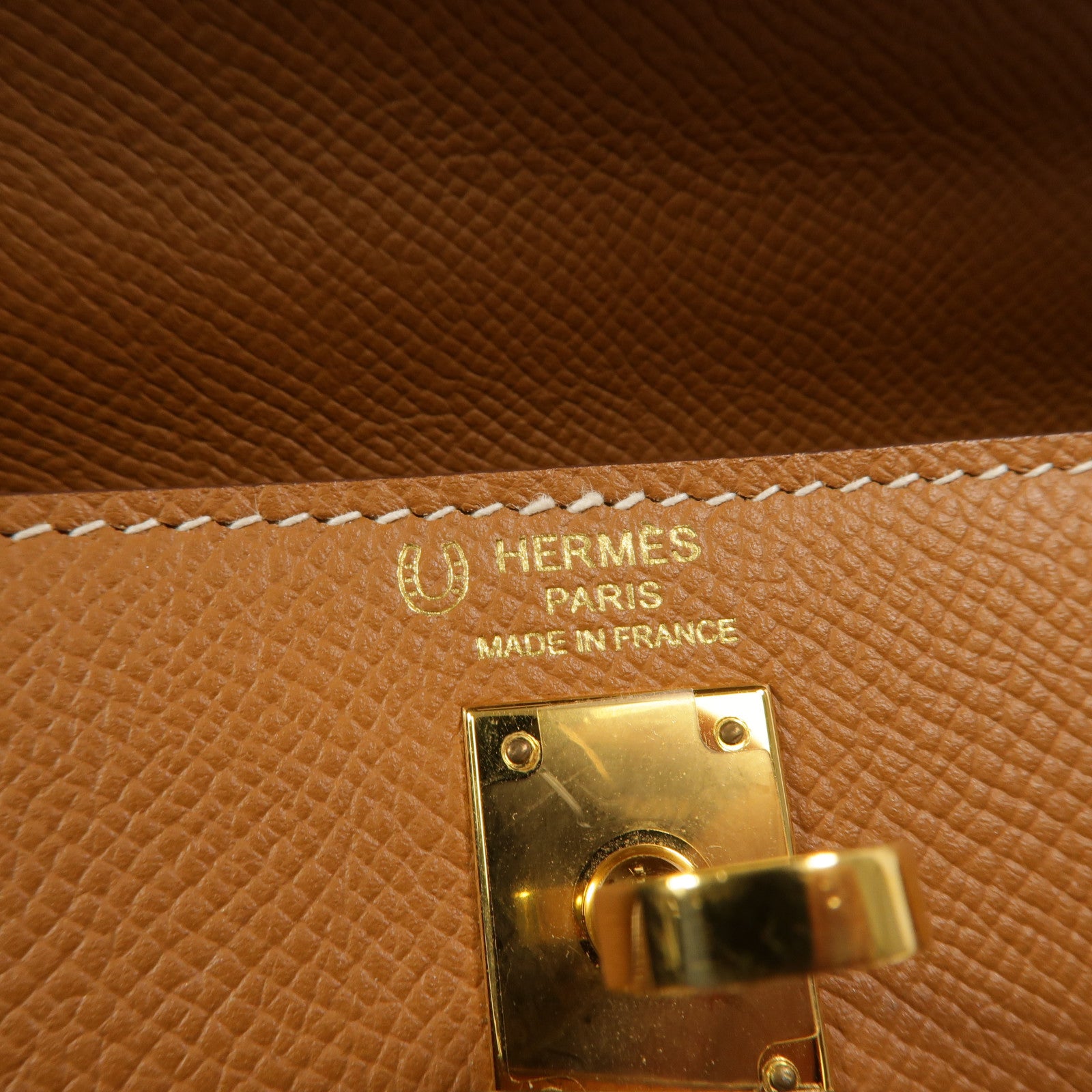 HERMES Epsom皮革Kelly 25手挽肩背兩用袋Gold