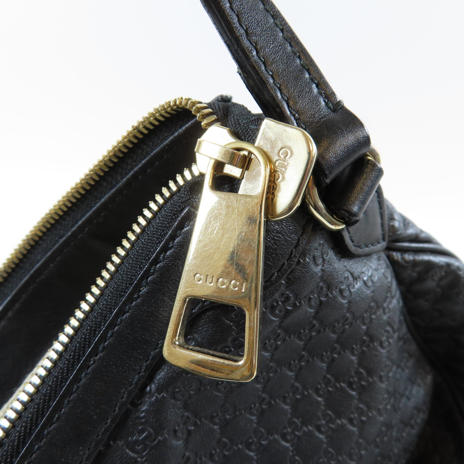 GUCCI 【激減優惠】牛皮皮革Large Bree Hobo金扣肩背袋黑色