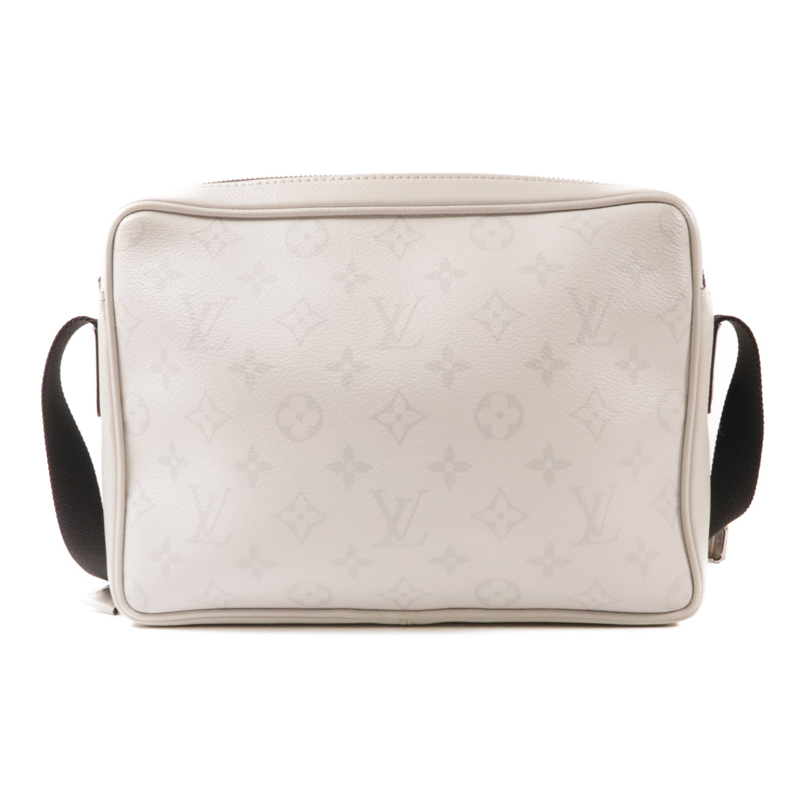 LOUIS VUITTON Monogram/Taiga皮革Outdoor銀扣肩背袋