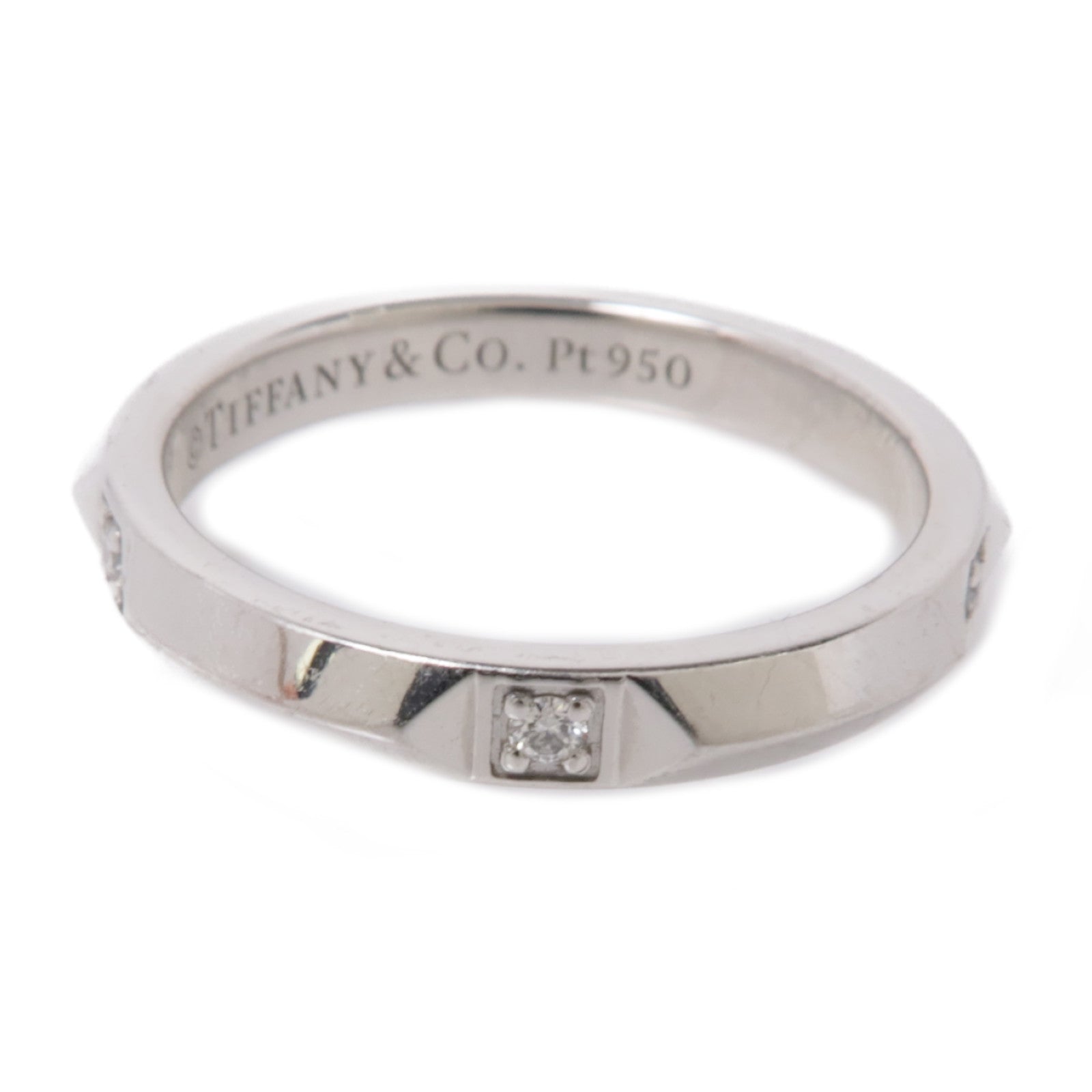 TIFFANY＆CO 950鉑金/鑽石True Ring戒指US#5