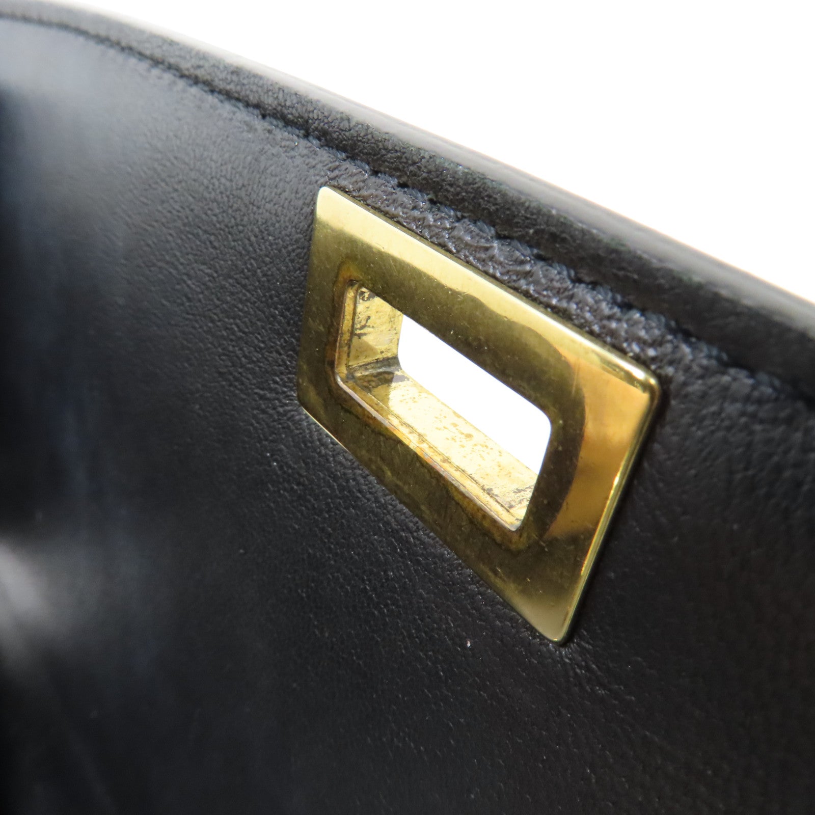 CELINE 牛皮皮革Shoulder Bag金扣肩背袋黑色