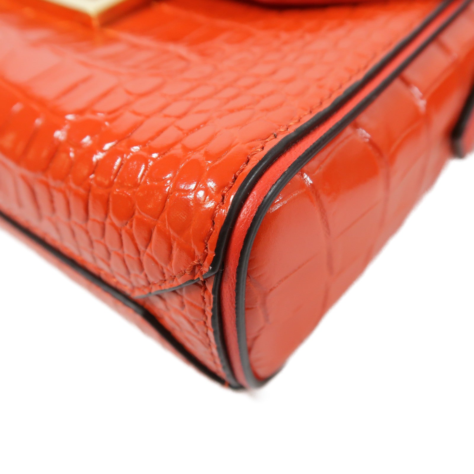 GIVENCHY GHW Shoulder Bag Calfskin Leather Red