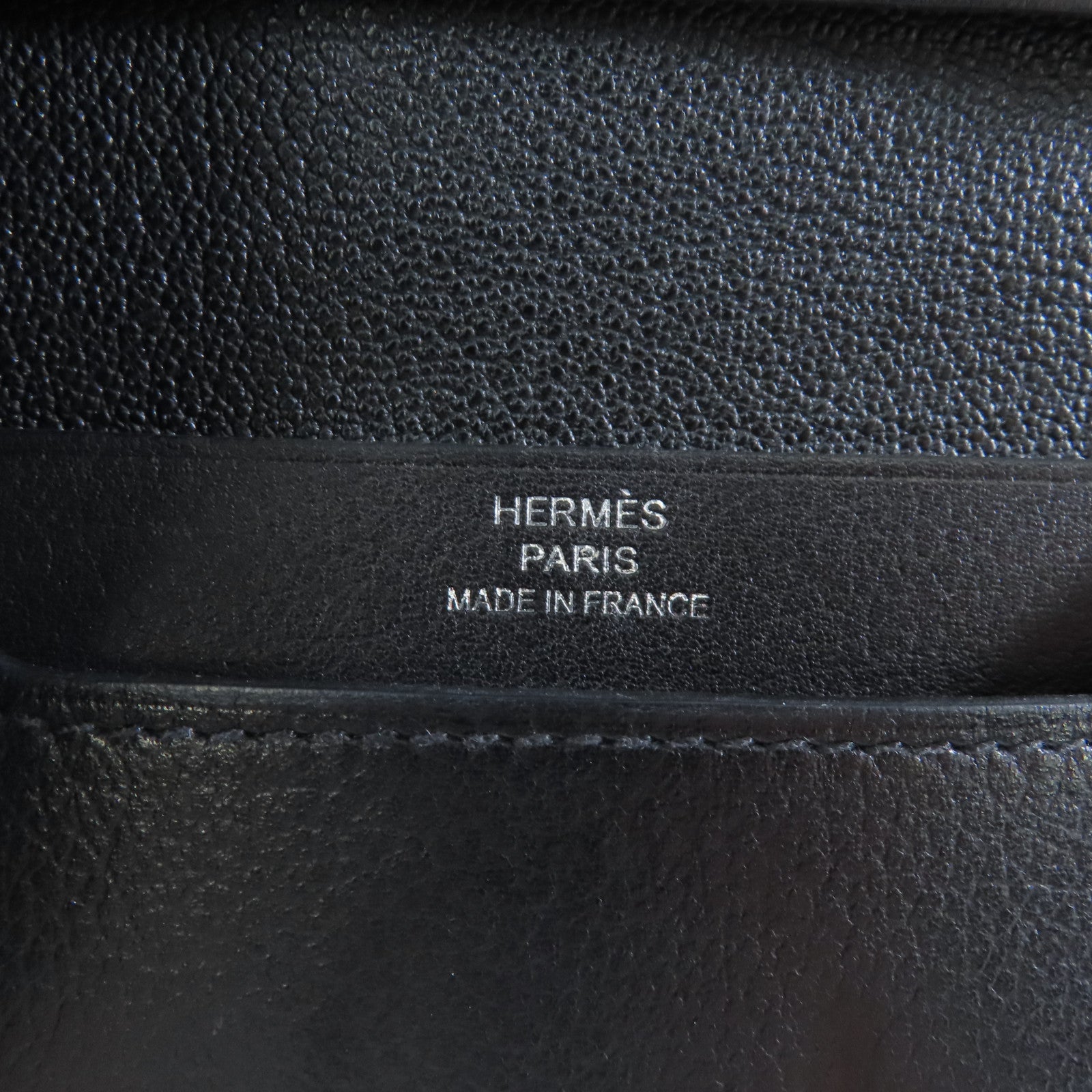 HERMES 牛皮皮革R.M.S Card Holder銀扣卡片套Noir/黑色