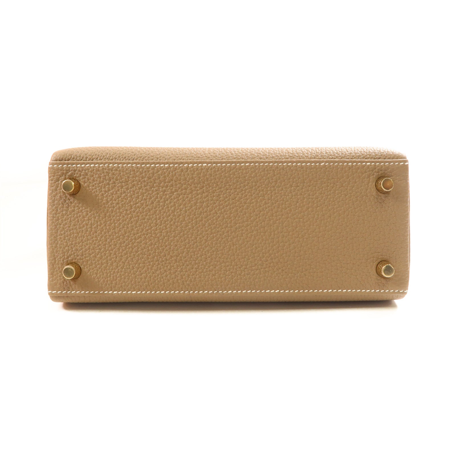 HERMES Celemence皮革Kelly 25金扣手挽肩背兩用袋Etoupe