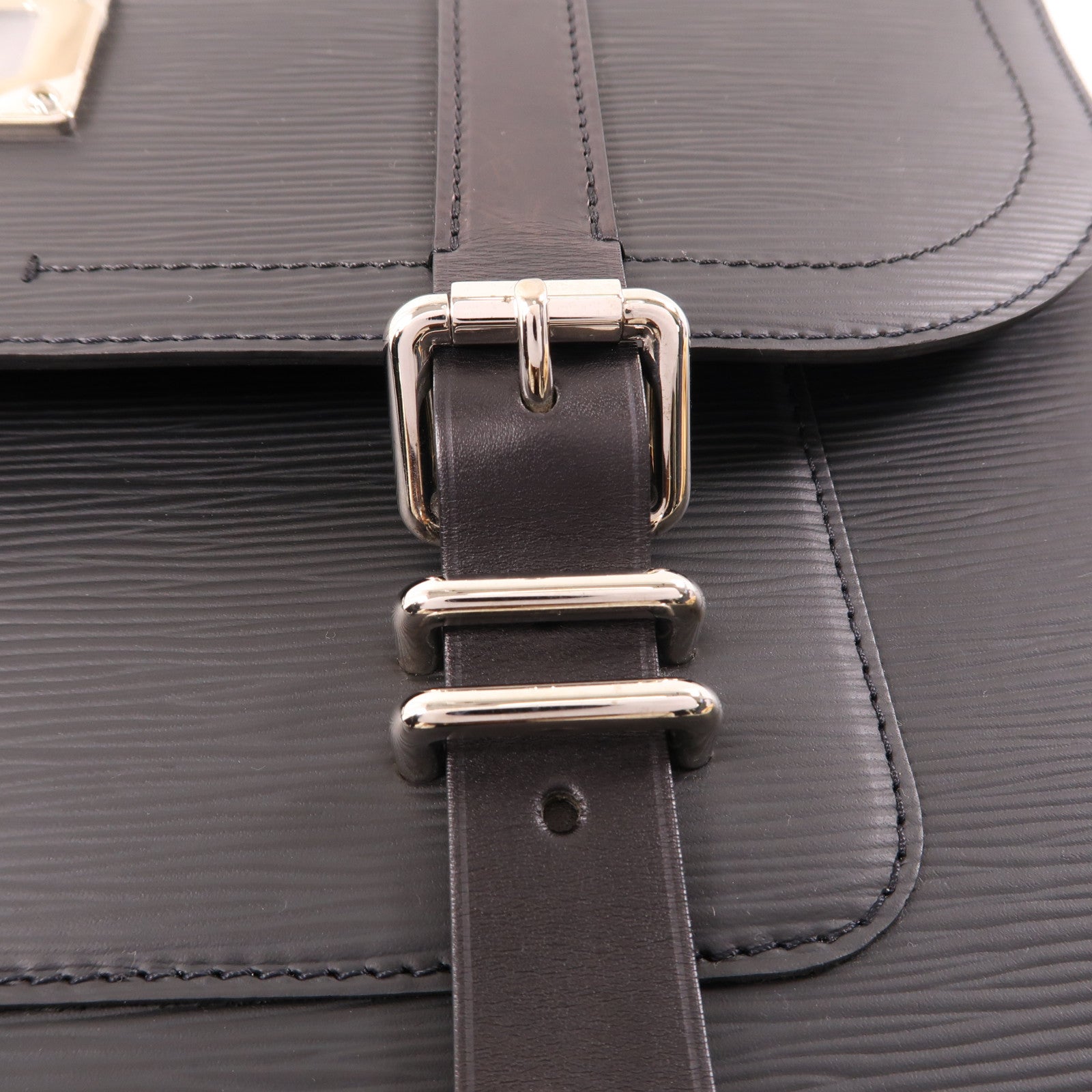 LOUIS VUITTON Epi Larry Business Bag銀扣公事包黑色