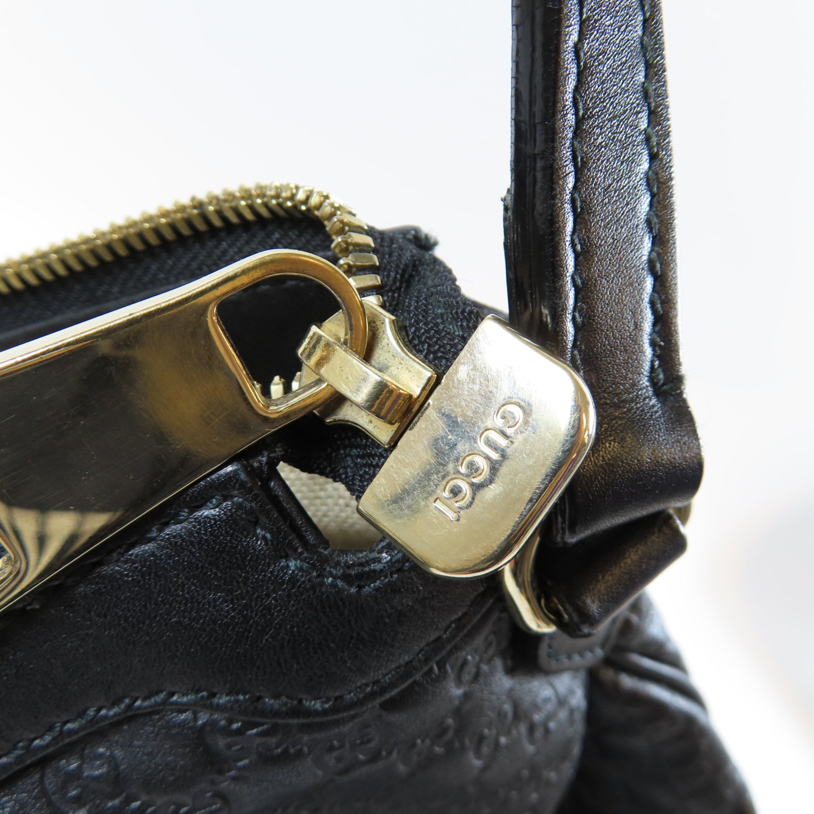 GUCCI 【激減優惠】牛皮皮革Large Bree Hobo金扣肩背袋黑色