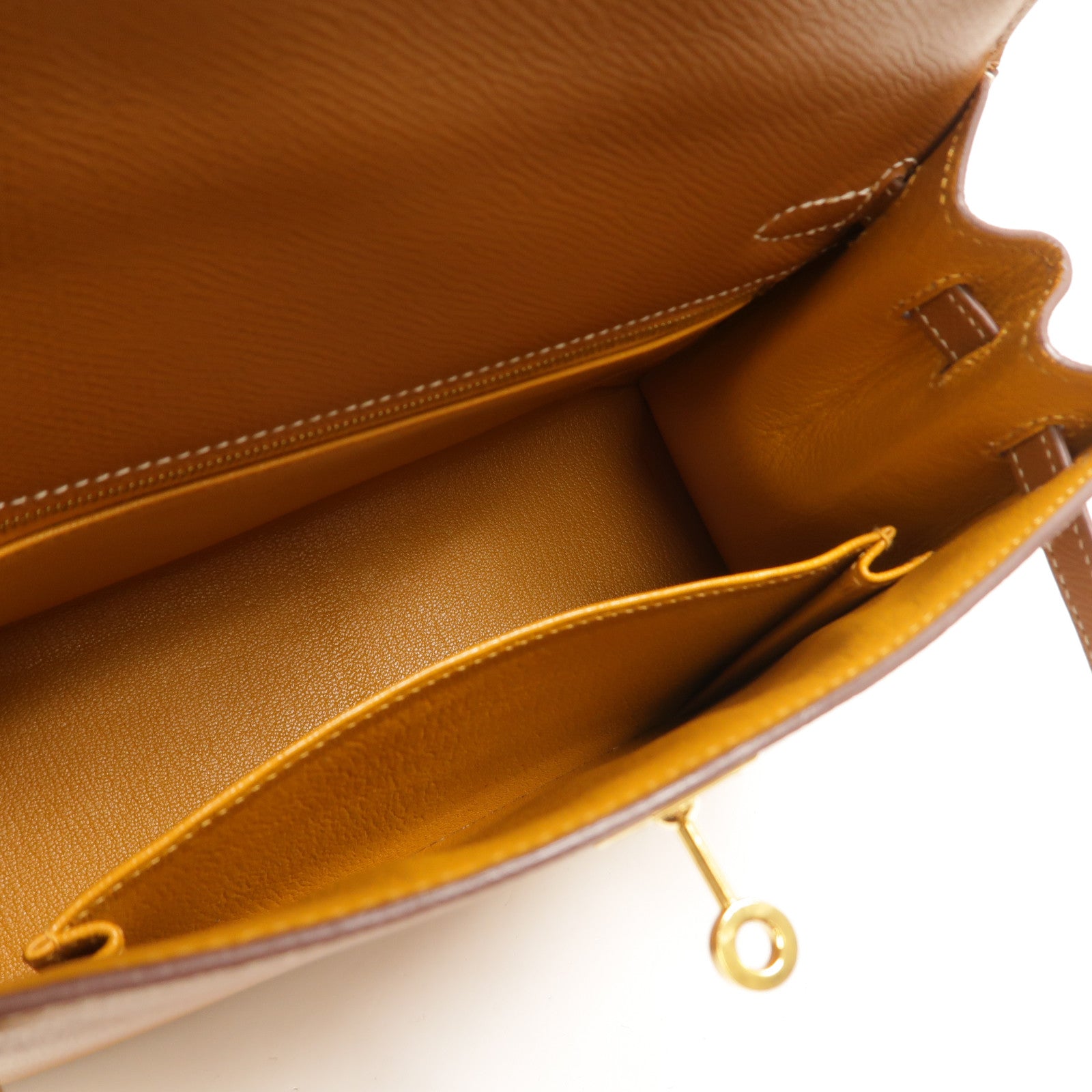 HERMES Epsom皮革Kelly 25手挽肩背兩用袋Gold