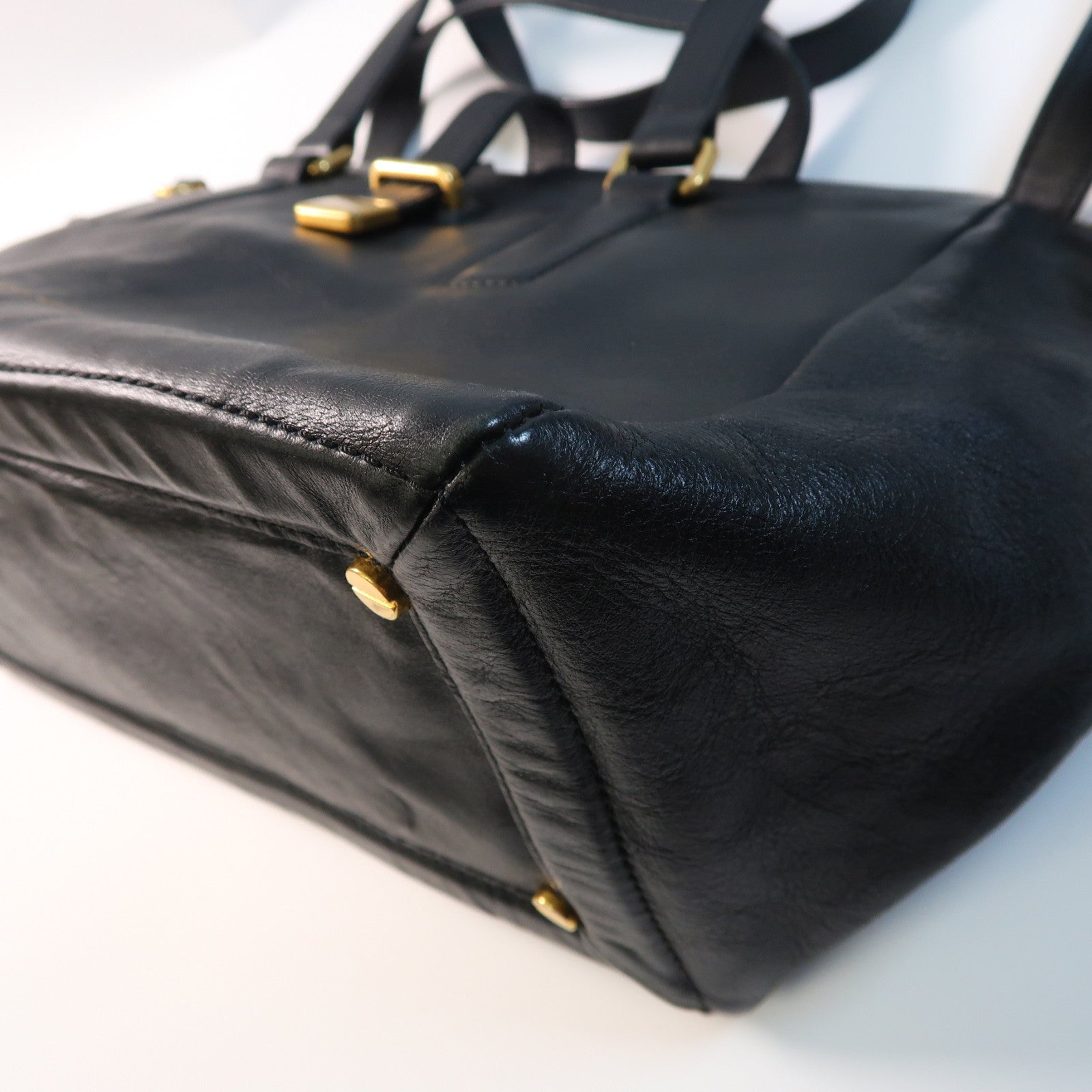 MARC BY MARC JACOBS 【激減優惠】牛皮皮革2 Way Bag金扣肩背袋黑色