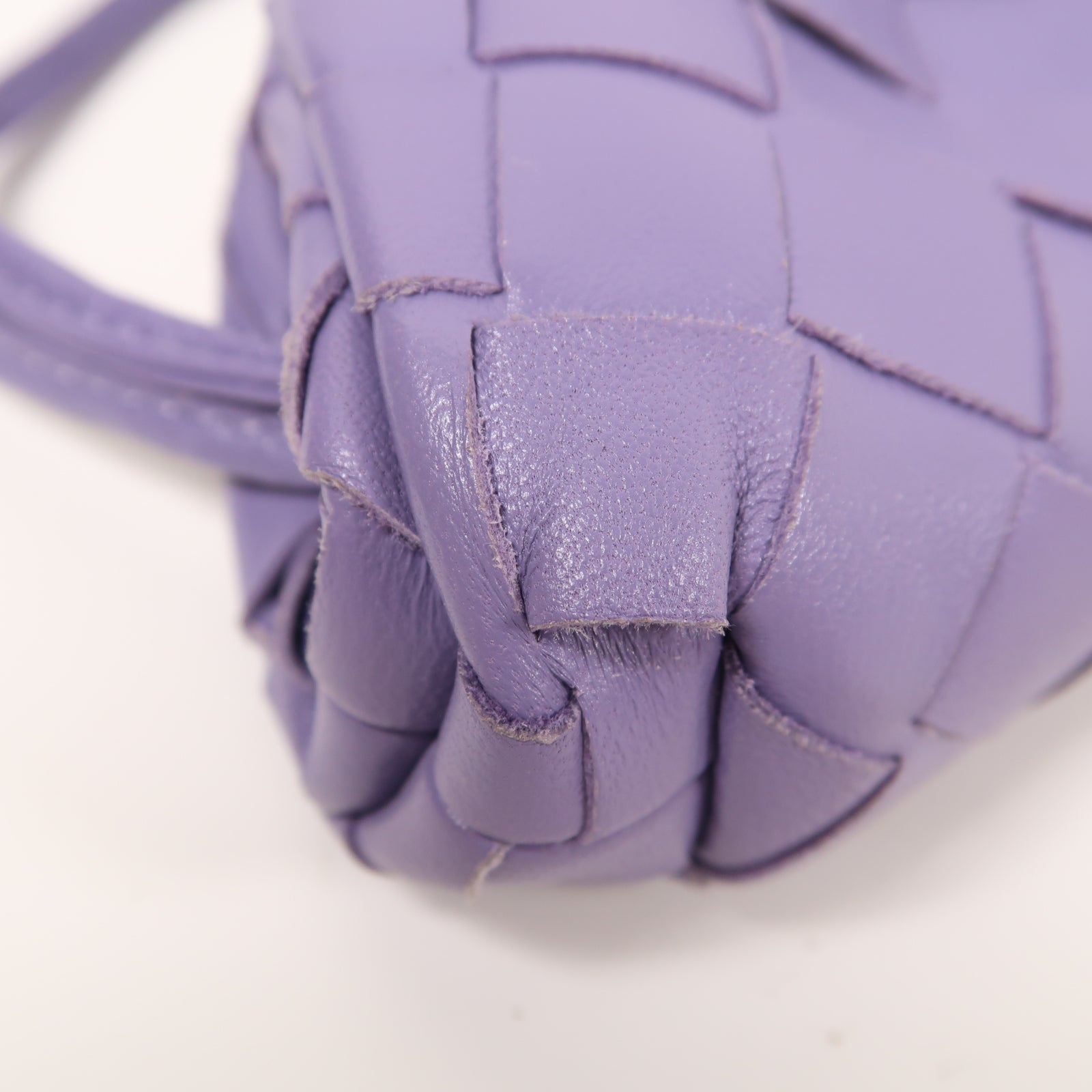 BOTTEGA VENETA 【激減優惠】織紋皮革Pouch Shoulder銀扣肩背袋紫色