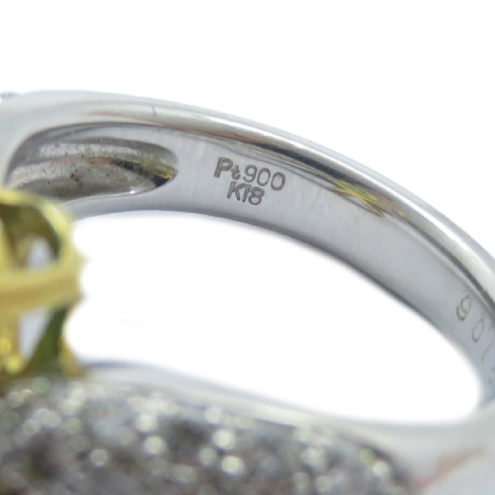 JEWELRY 【激減優惠】PT900鉑金/18K黃金Emerald Diamond Ring 0.92ct綠寶石/1.06ct鑽石戒指US#6.25