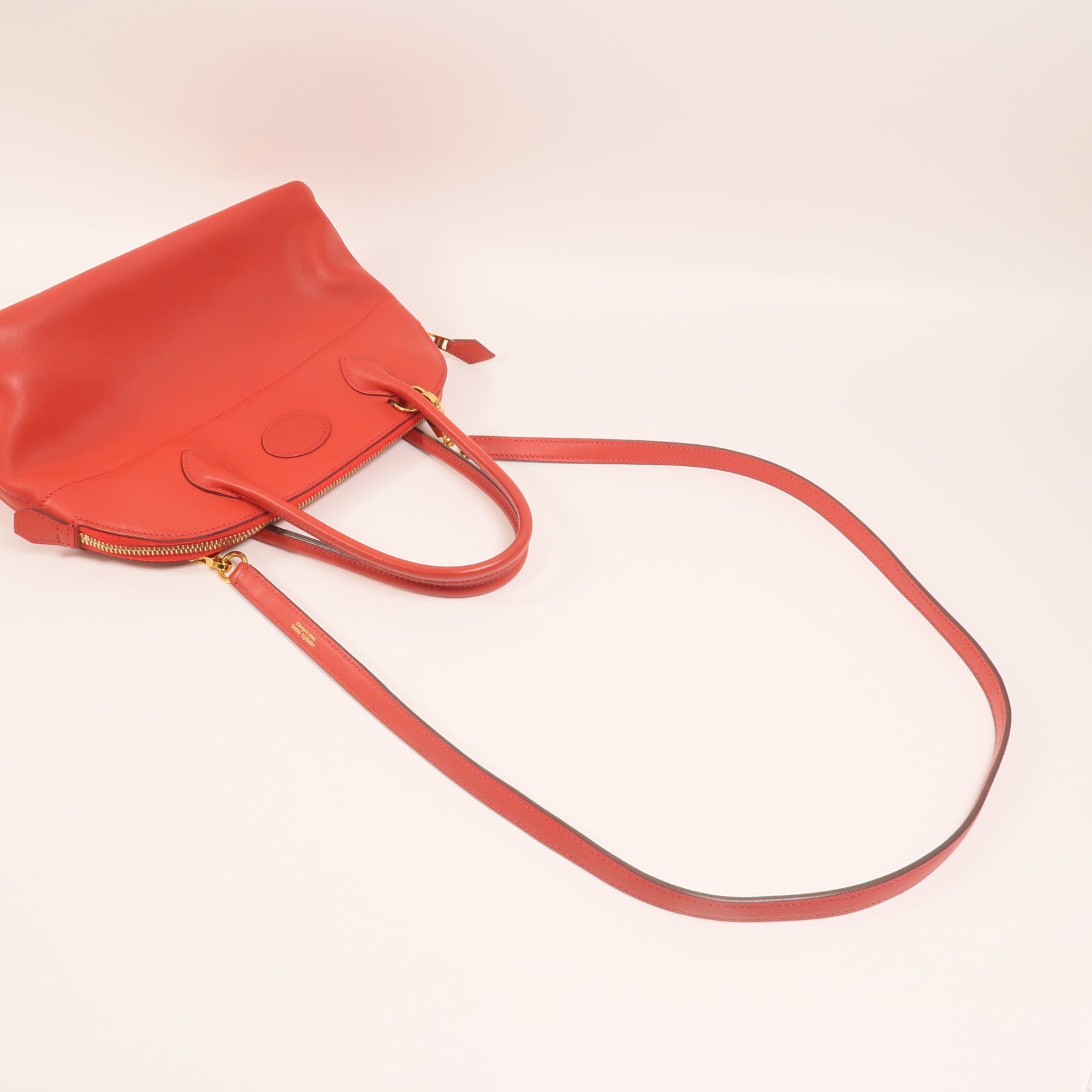 HERMES Swift皮革Bolide 27金扣手挽肩背兩用袋Rouge de Coeur