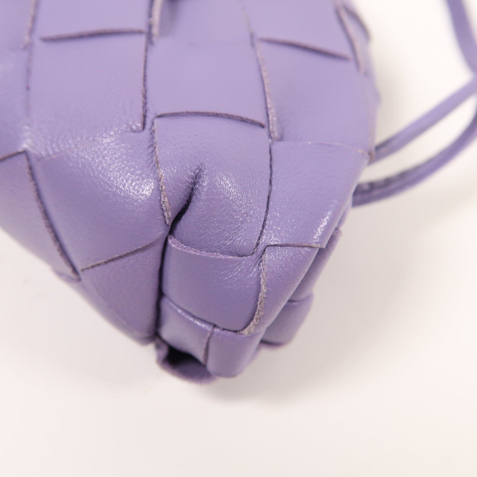BOTTEGA VENETA 【激減優惠】織紋皮革Pouch Shoulder銀扣肩背袋紫色