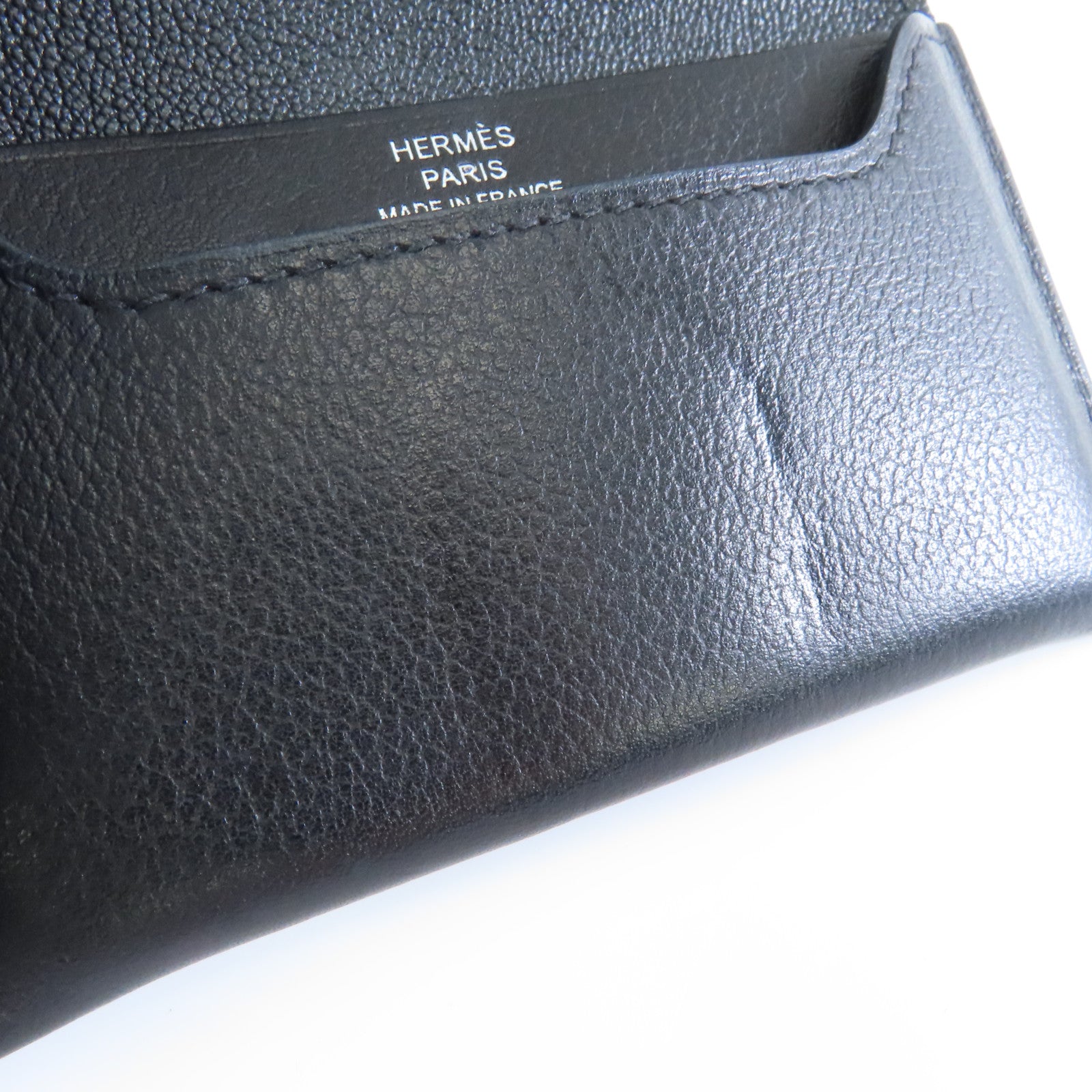 HERMES 牛皮皮革R.M.S Card Holder銀扣卡片套Noir/黑色– Brand