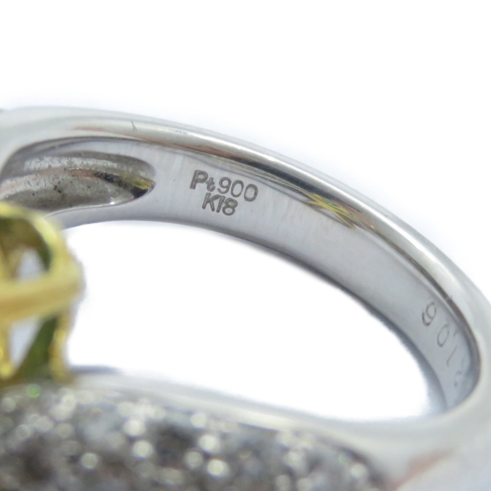 JEWELRY 【激減優惠】PT900鉑金/18K黃金Emerald Diamond Ring 0.92ct綠寶石/1.06ct鑽石戒指US#6.25