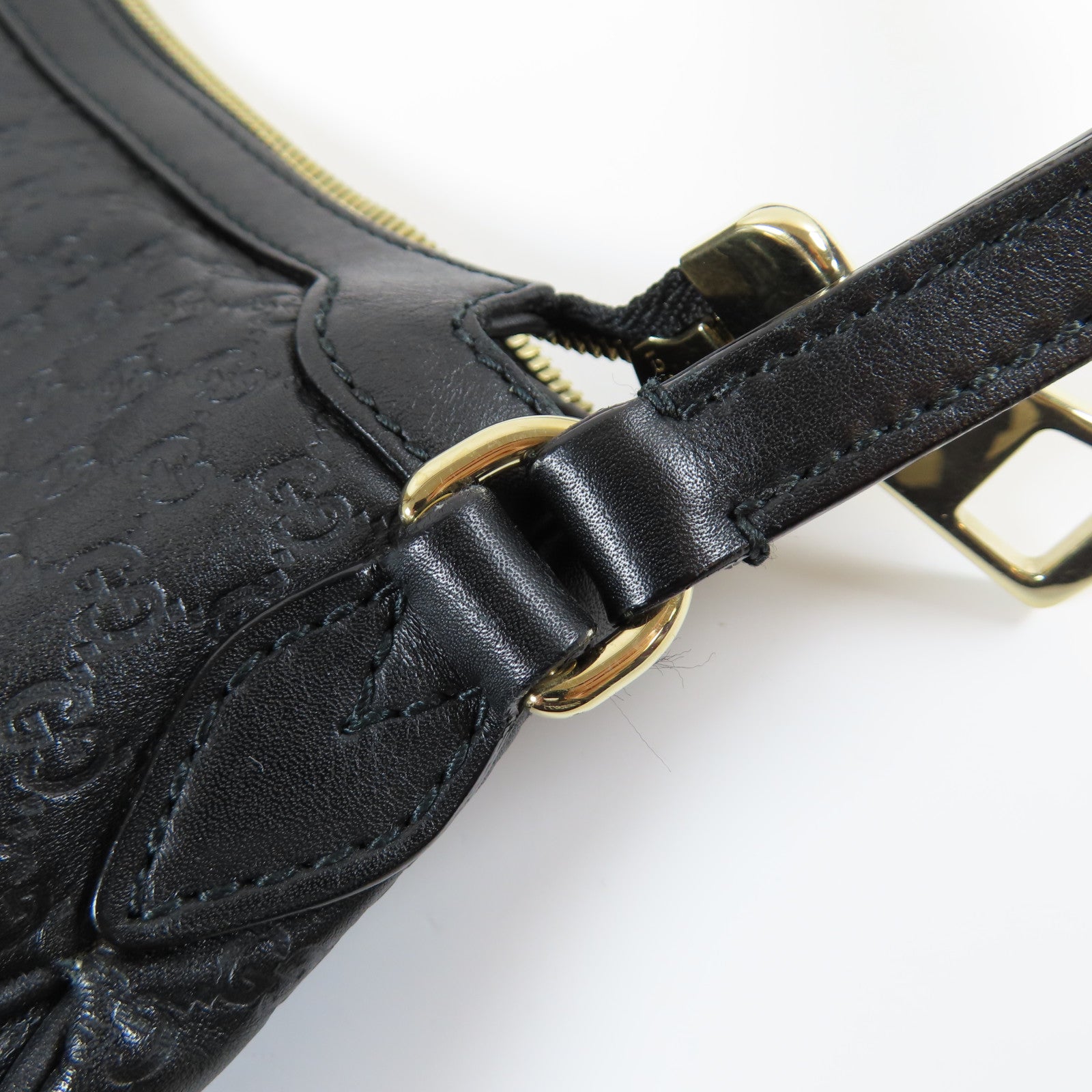 GUCCI 【激減優惠】牛皮皮革Large Bree Hobo金扣肩背袋黑色