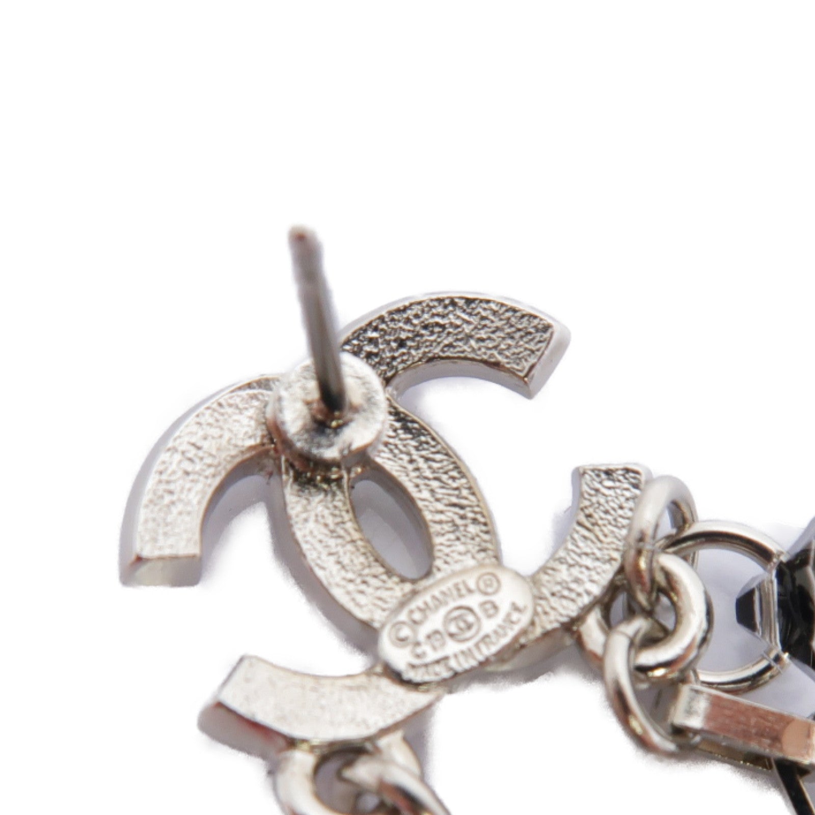 CHANEL 【激減優惠】PVC/金屬Earring耳環銀色/黑色/透明
