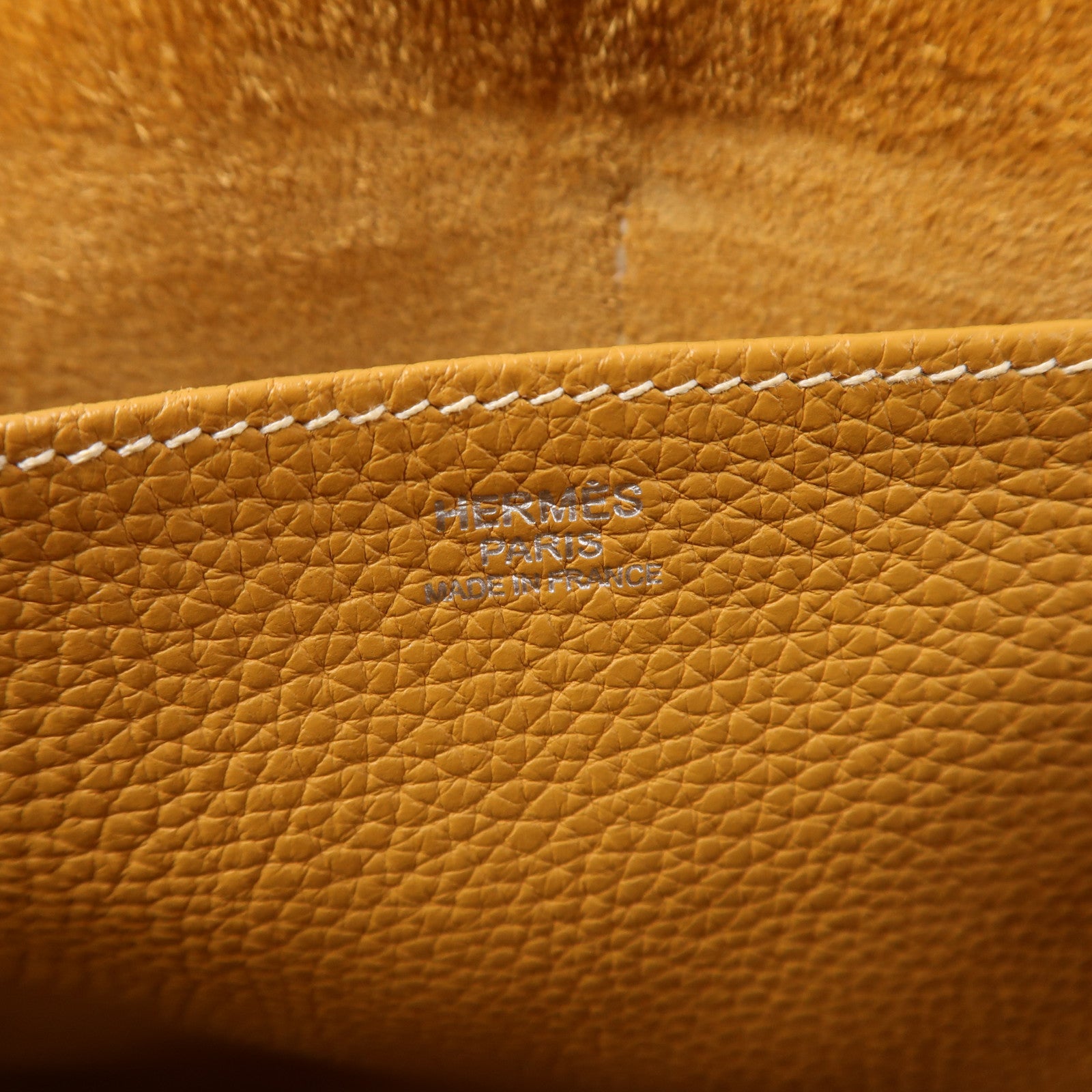 HERMES Clemence皮革Halzan 31銀扣手挽肩背兩用袋Natural Sable