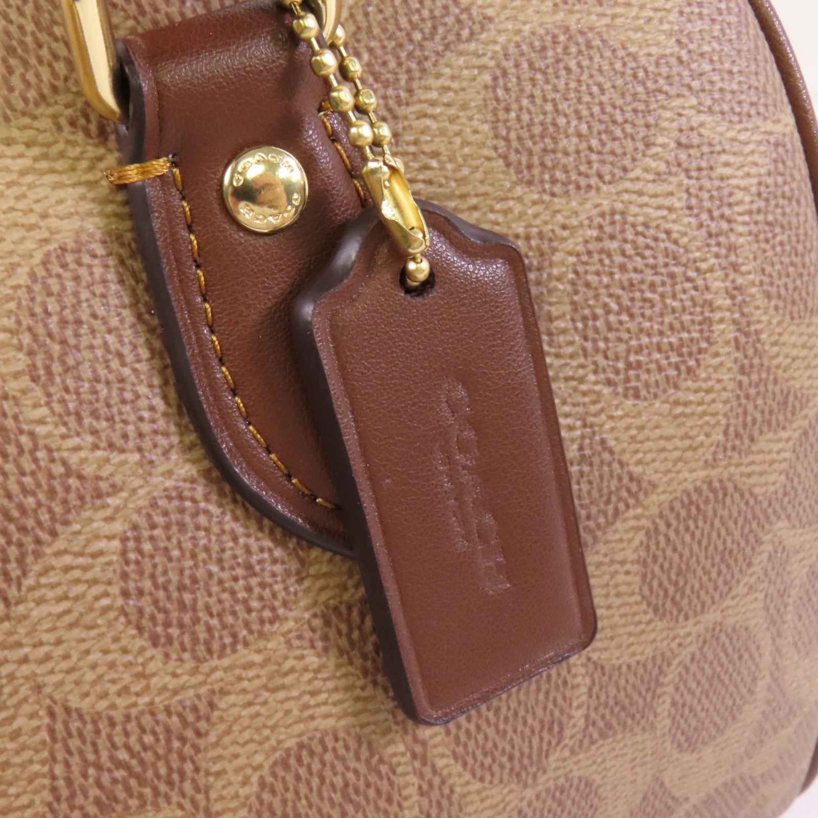 COACH 塗層帆布2Way Shoulder Bag金扣手挽肩背兩用袋