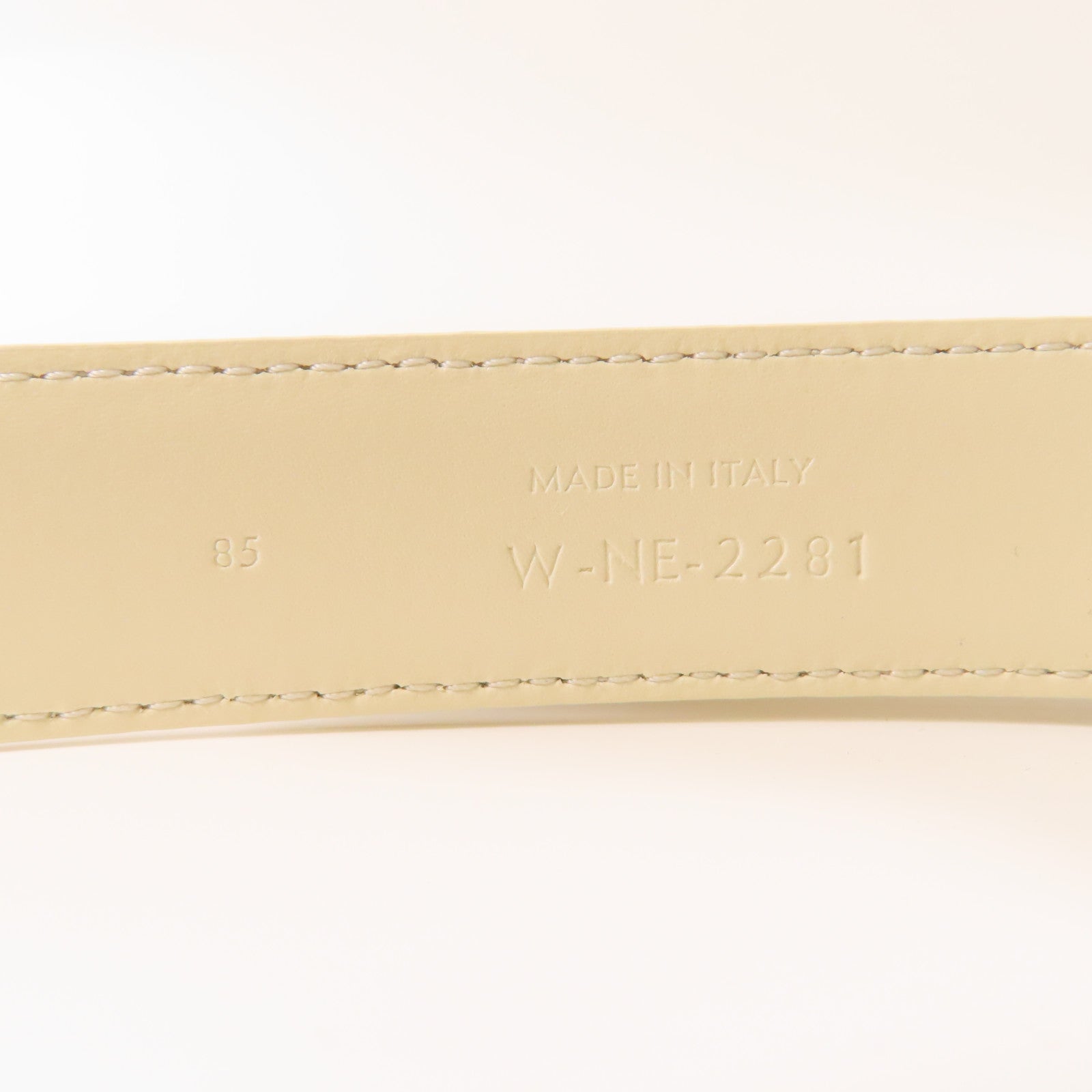 CELINE 牛皮皮革Belt金扣皮帶白色